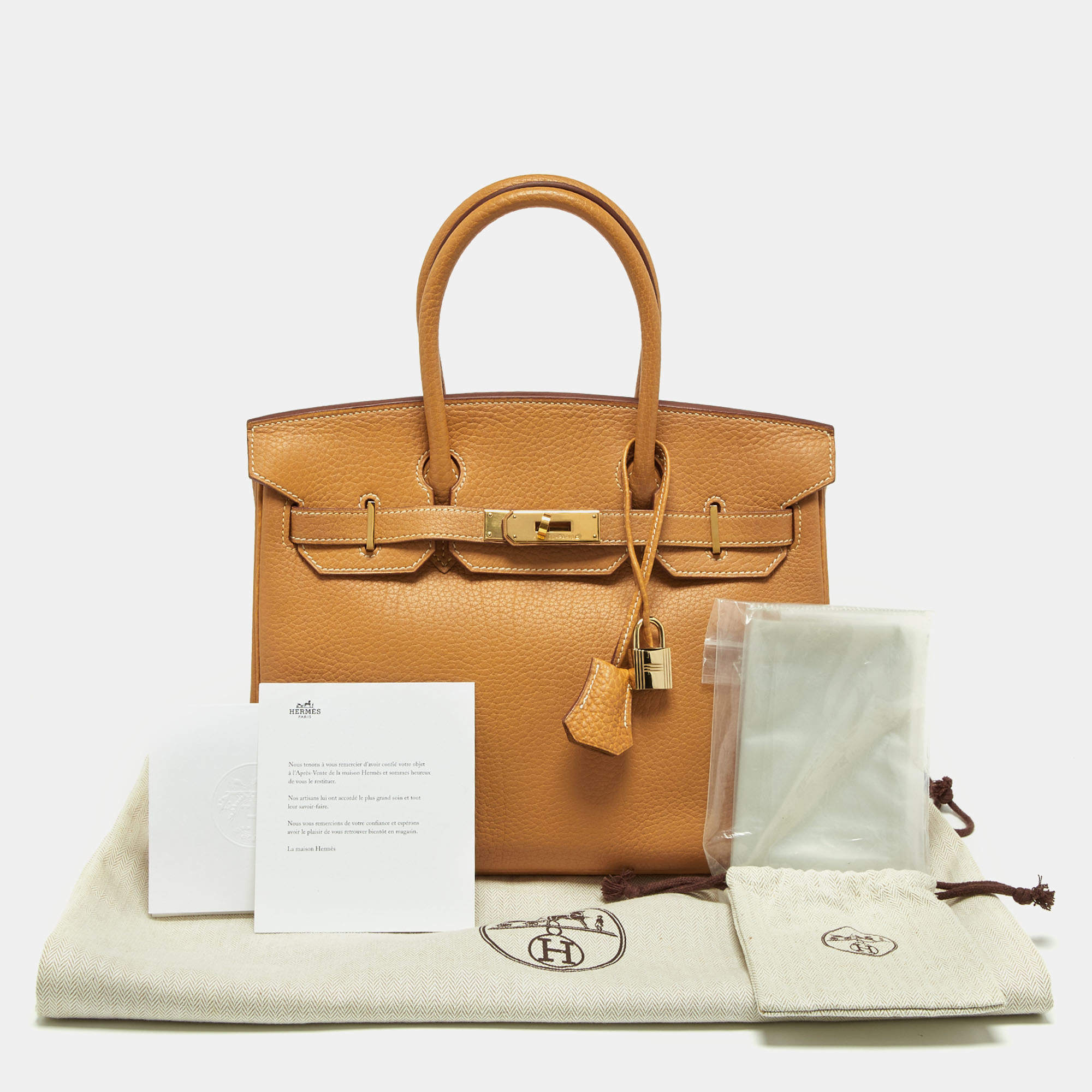 Hermes Kelly Handbag Natural Sable Clemence with Gold Hardware 35