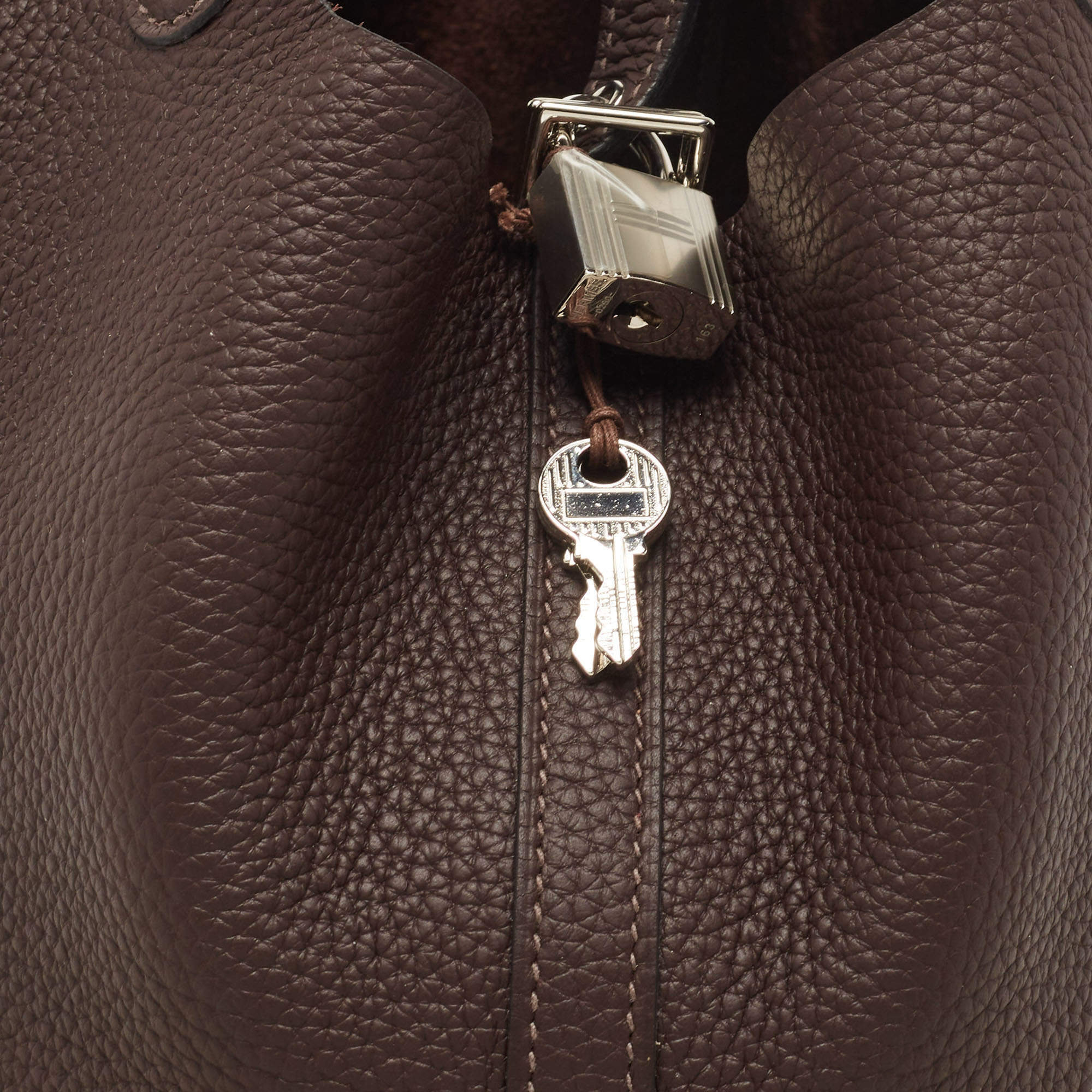 Hermes 22cm Bi-Color Rouge H/Brique Clemence Leather Picotin Lock MM Bag -  Yoogi's Closet