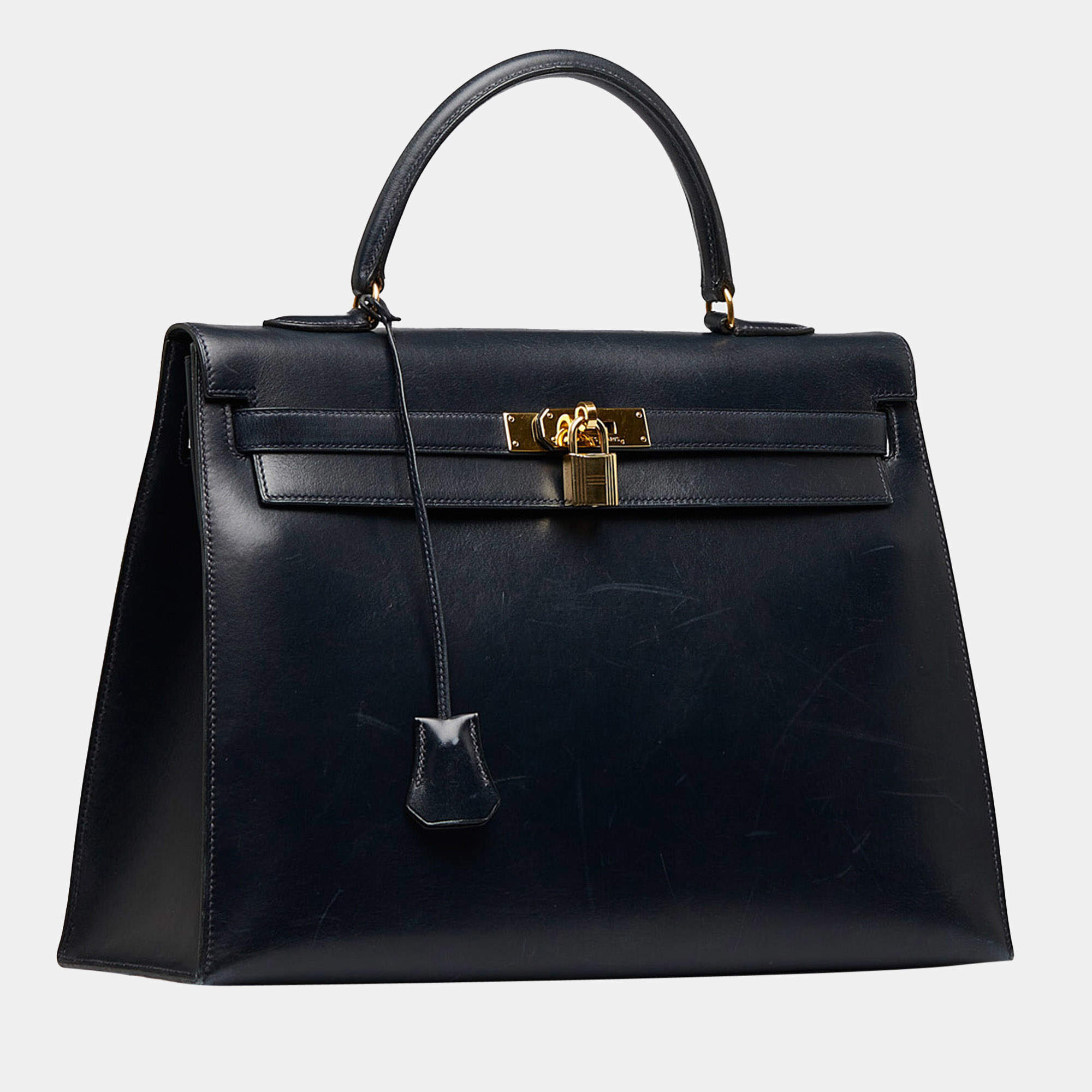 HERMES KELLY 35 BOX CALF BLACK