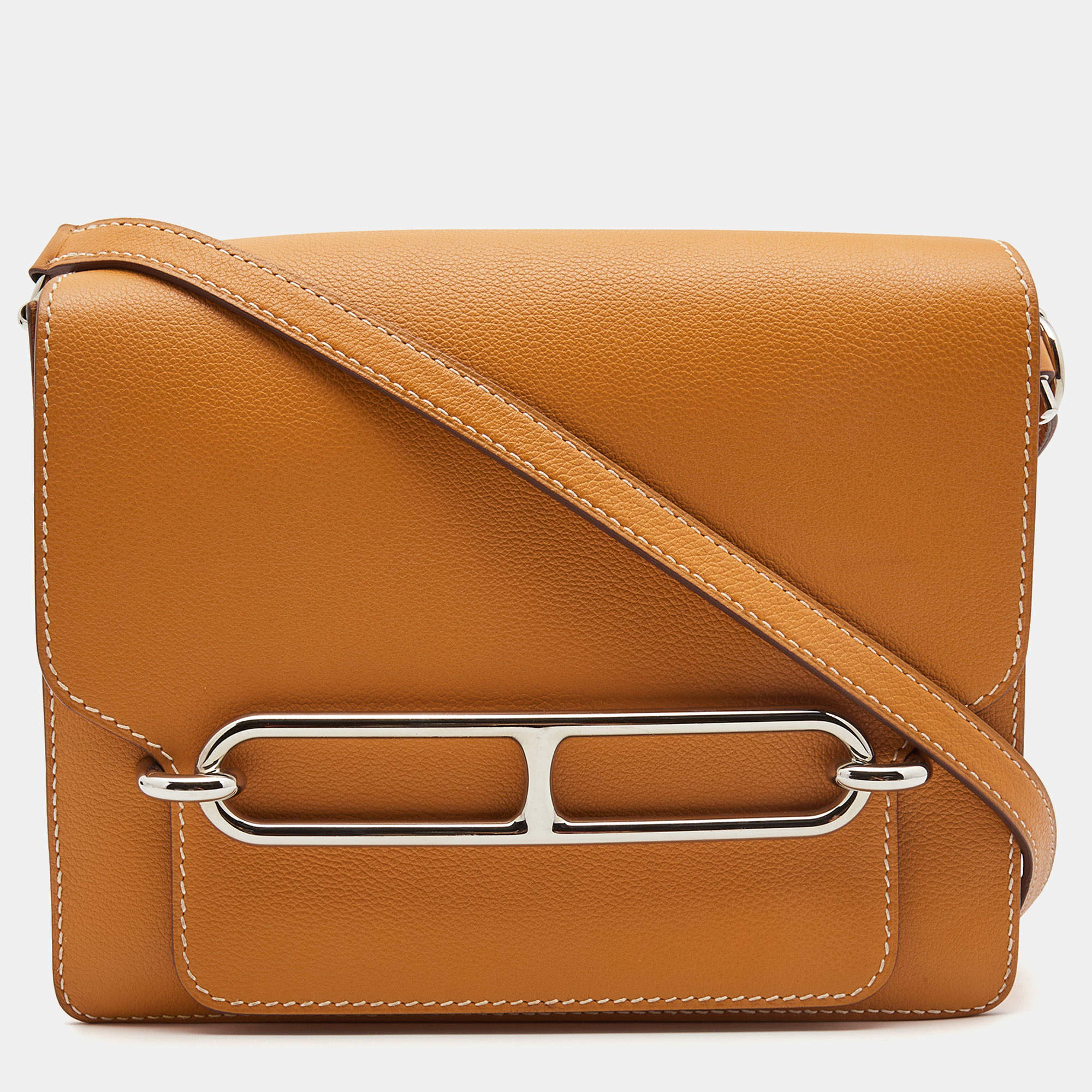 Pre Owned Hermès Moutarde Evercolor Leather Roulis 23 Bag