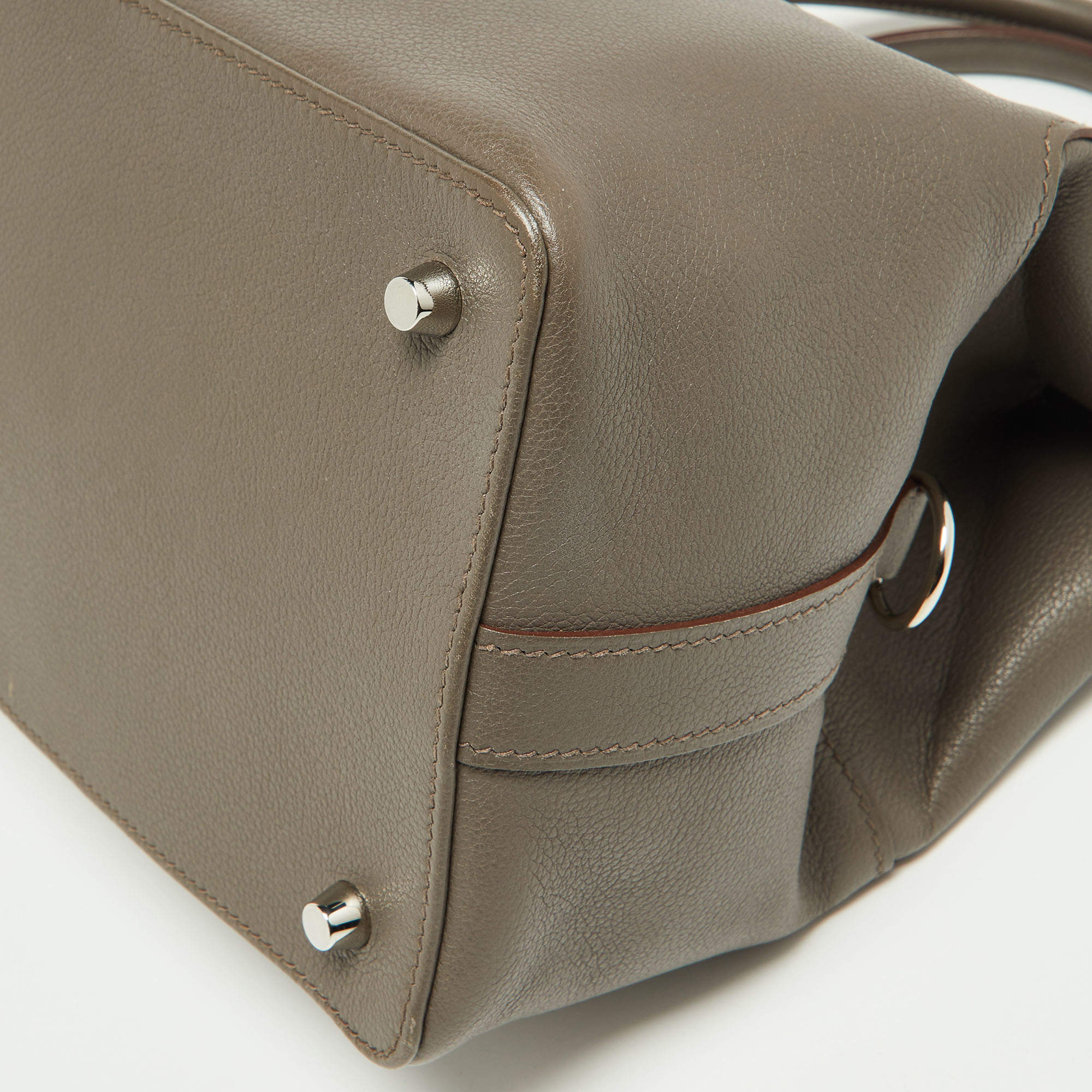 Hermes 20cm Vert Fonce Evercolor Leather Palladium Plated Toolbox Bag -  Yoogi's Closet