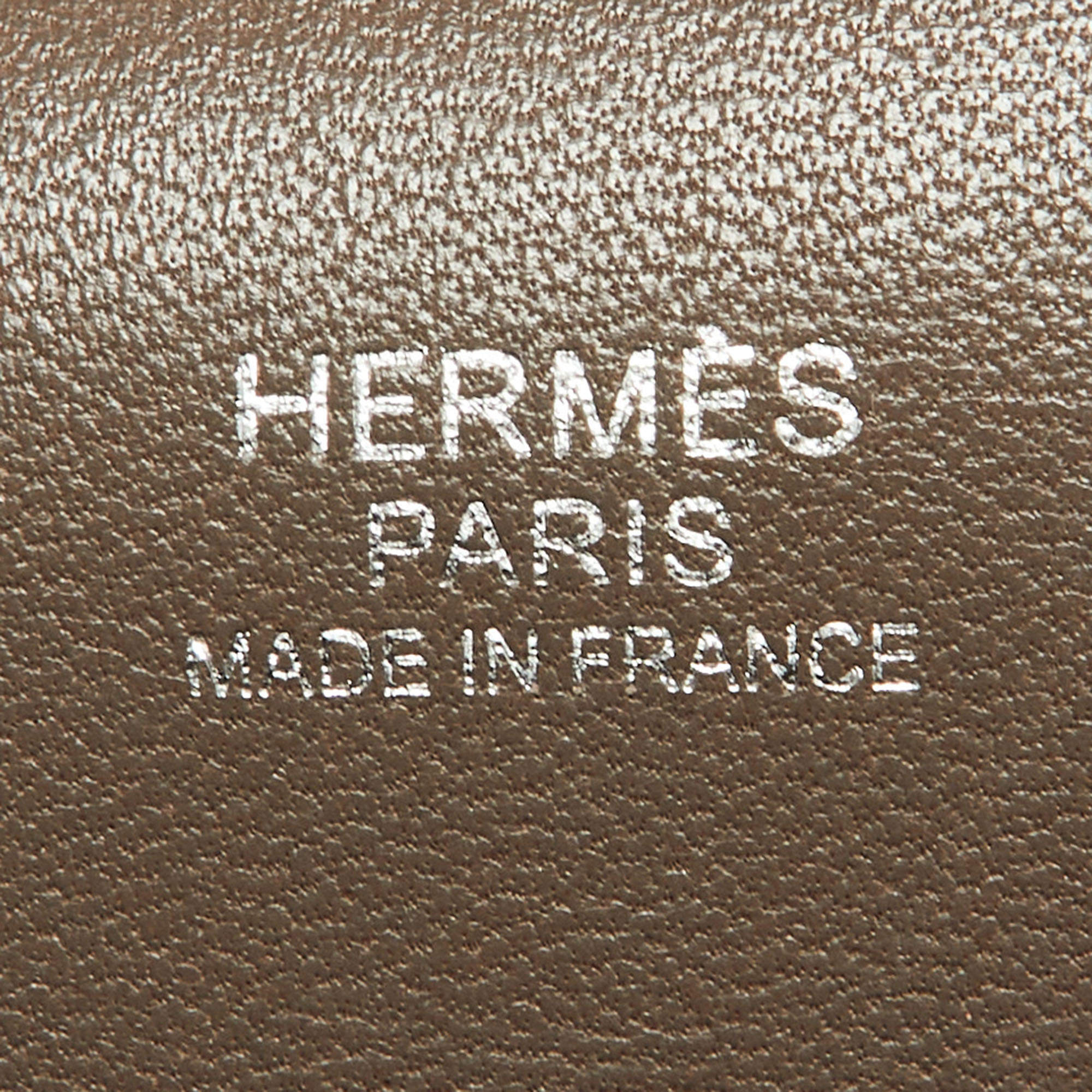 Hermès Hermes Etain Evercolor Toolbox 20 PHW Brown ref.659183