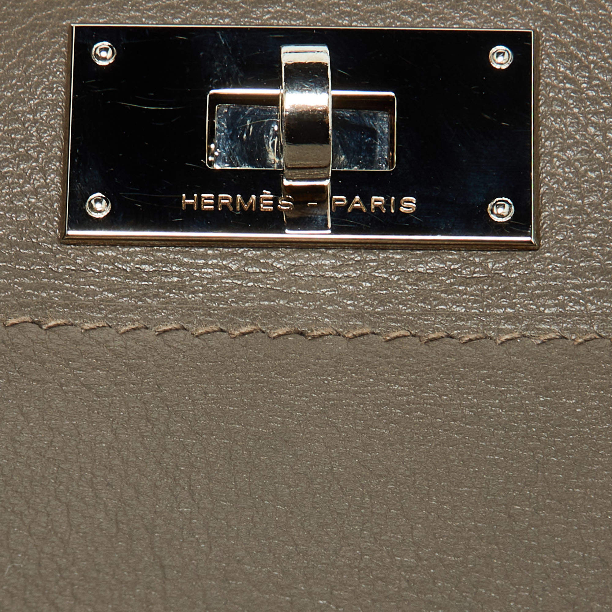 Hermès Hermes Etain Evercolor Toolbox 20 PHW Brown ref.659183