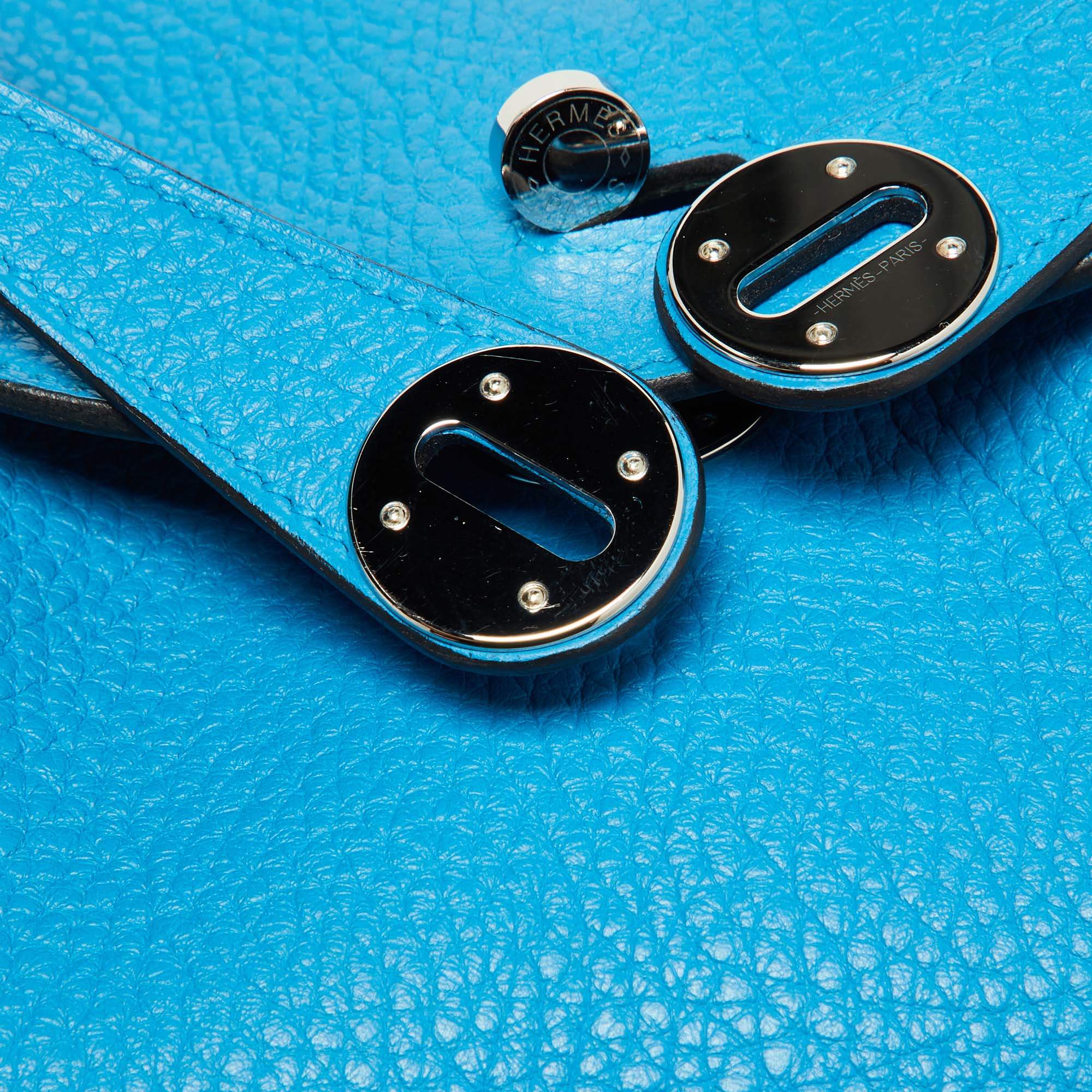 Hermes Lindy 26 Bleu Zanzibar Verso Clemence Palladium Hardware – Madison  Avenue Couture