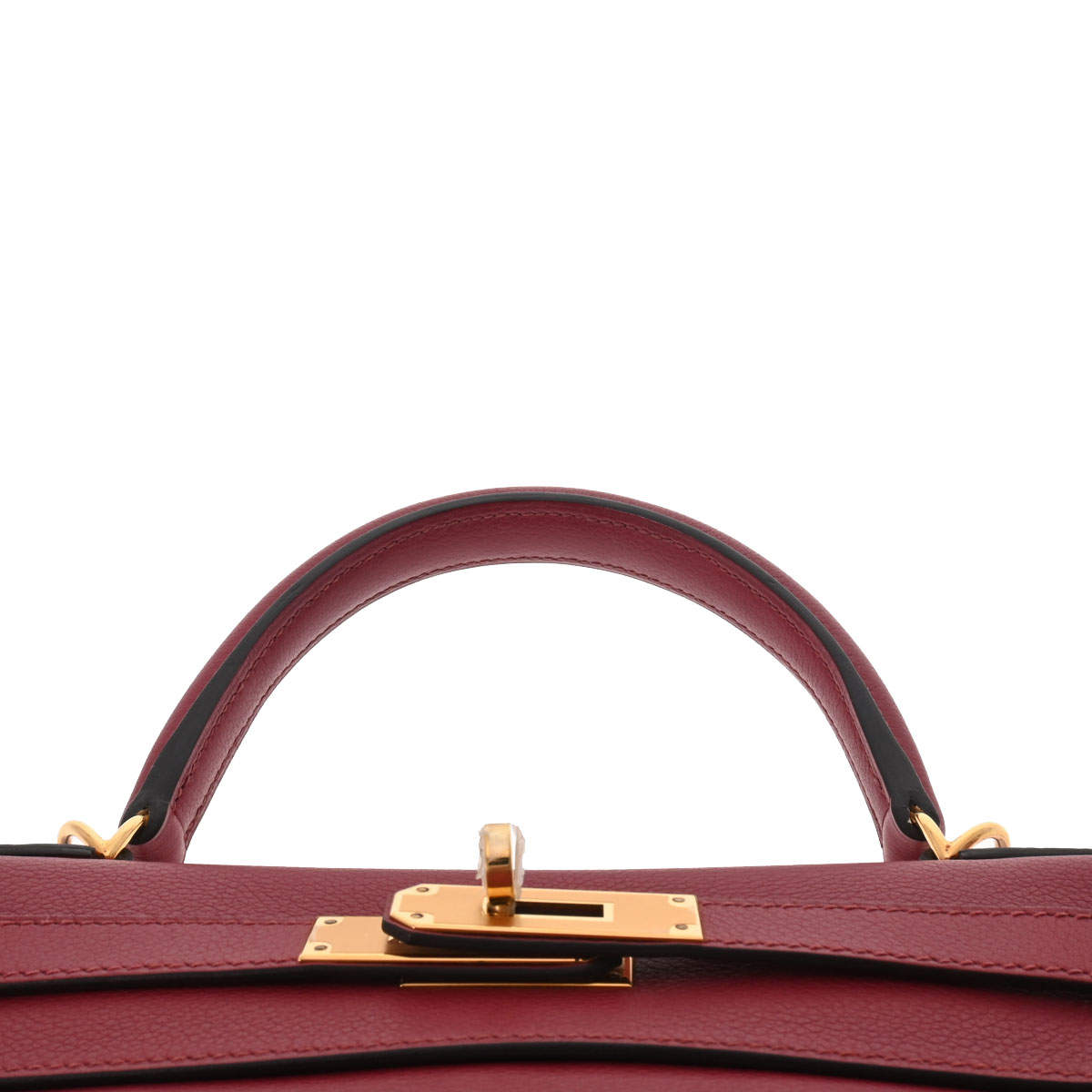 Exceptional Hermès Kelly bag 32 shoulder strap in Red H box