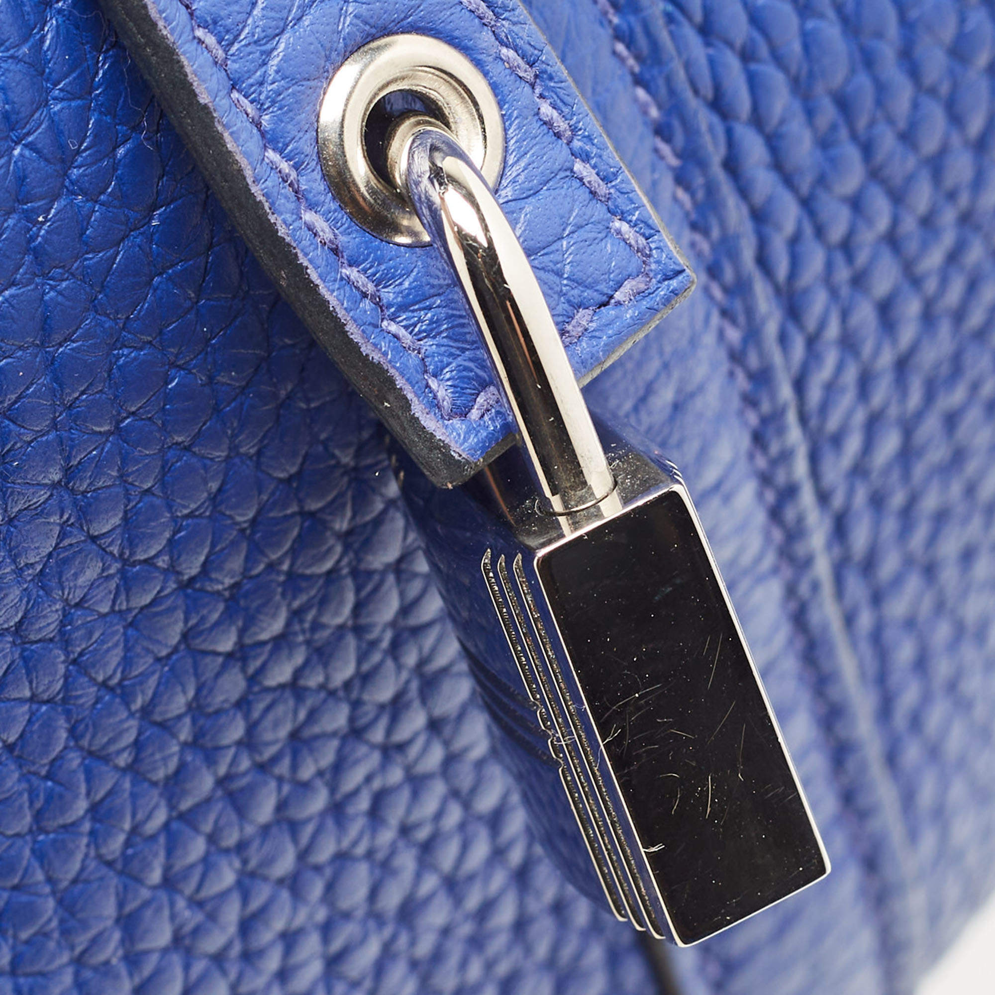 Hermès 'Picotin Lock TGM' Bag in Blue Clemence Leather - Hermès