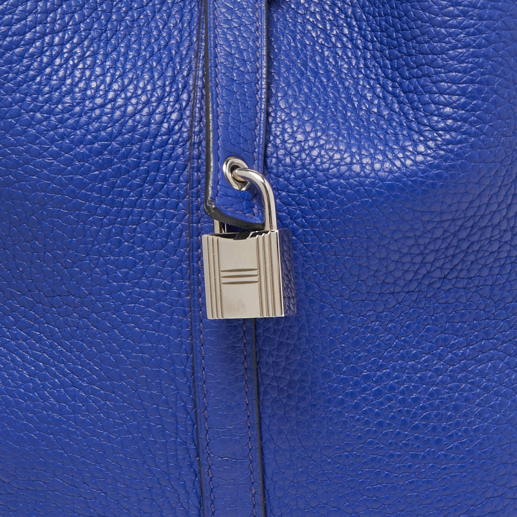 Hermes Bleu Electrique Taurillon Clemence Leather Picotin Lock PM Bag Hermes