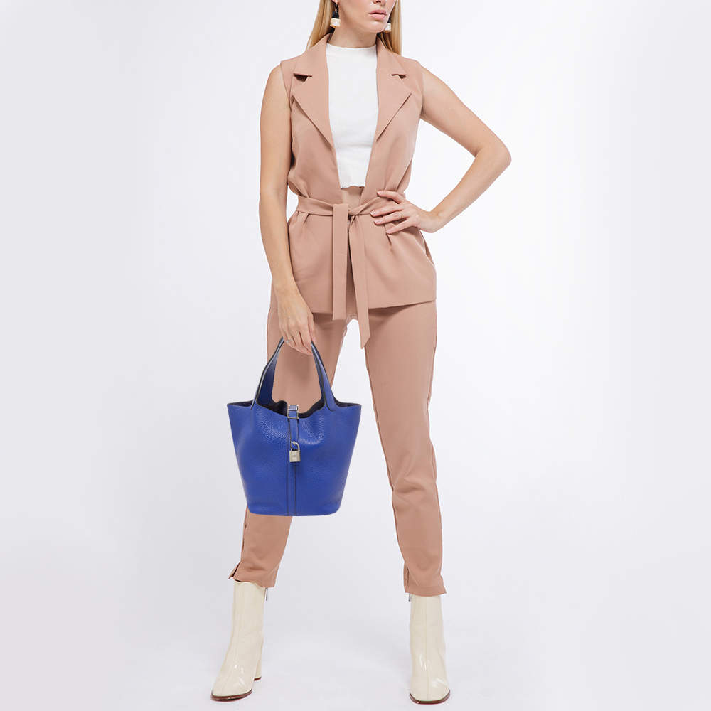 Hermès Clemence Picotin PM Blue Leather ref.984473 - Joli Closet