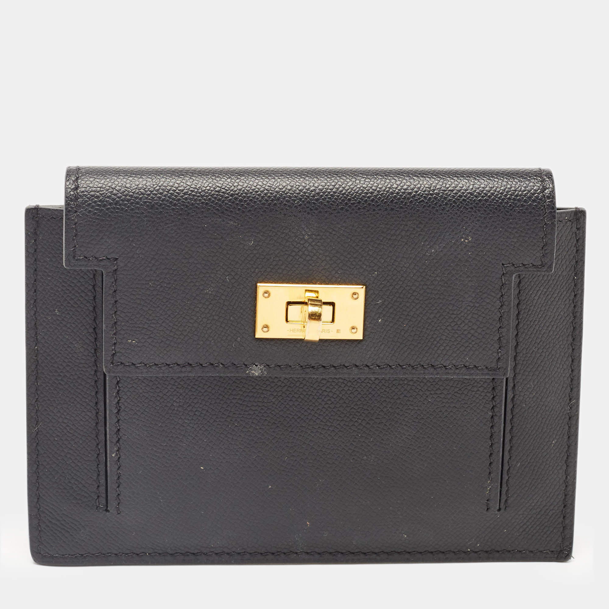 Synthetic Leather Hermes Paris Black Wallet