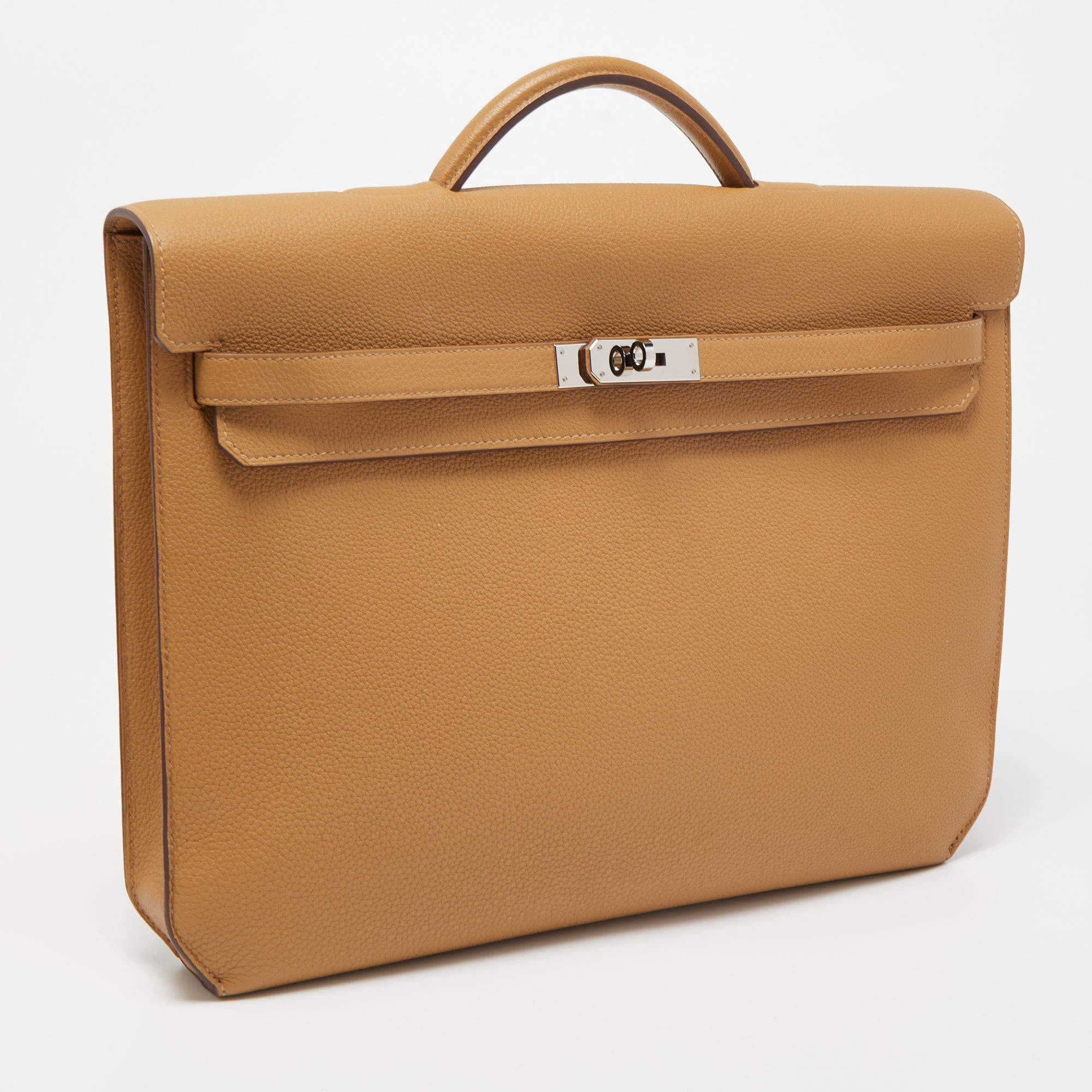 Hermes Kelly Depeche 25 UEngraved Men's Togo Leather Clutch Bag