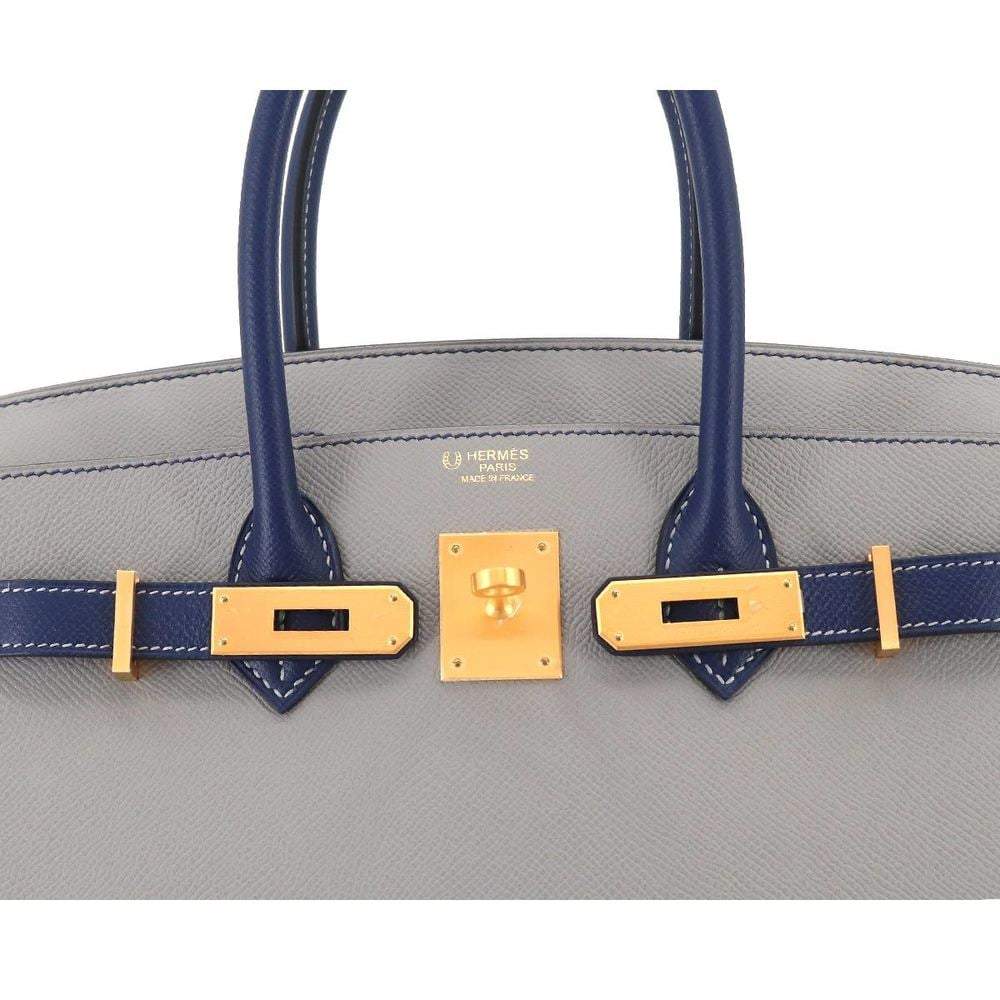 Hermes Hermes Birkin 30 Personal Spo Handbag Epson Grimmette Blue