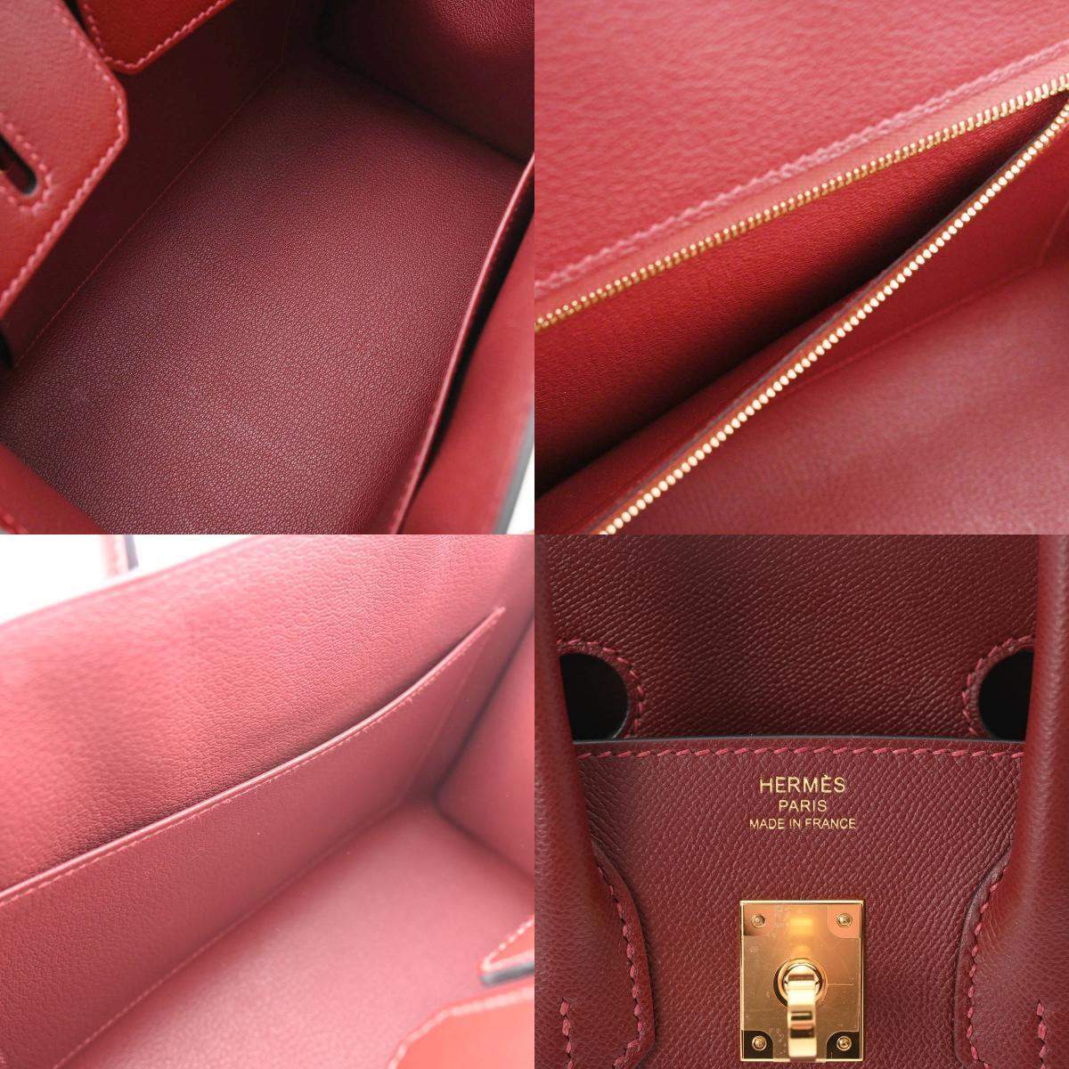 Hermes Red Vaughan Leather Gold Hardware Birkin 25 Sellier Bag