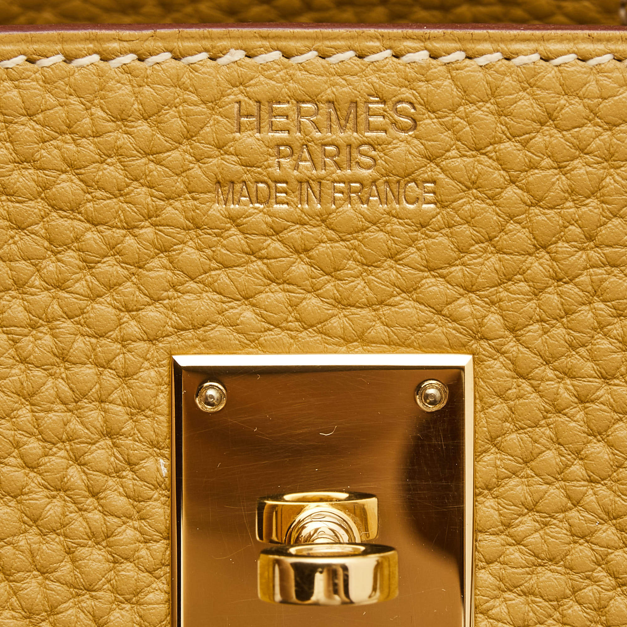 Hermes 40cm Parchment Clemence Leather Birkin Bag with Gold, Lot #58063