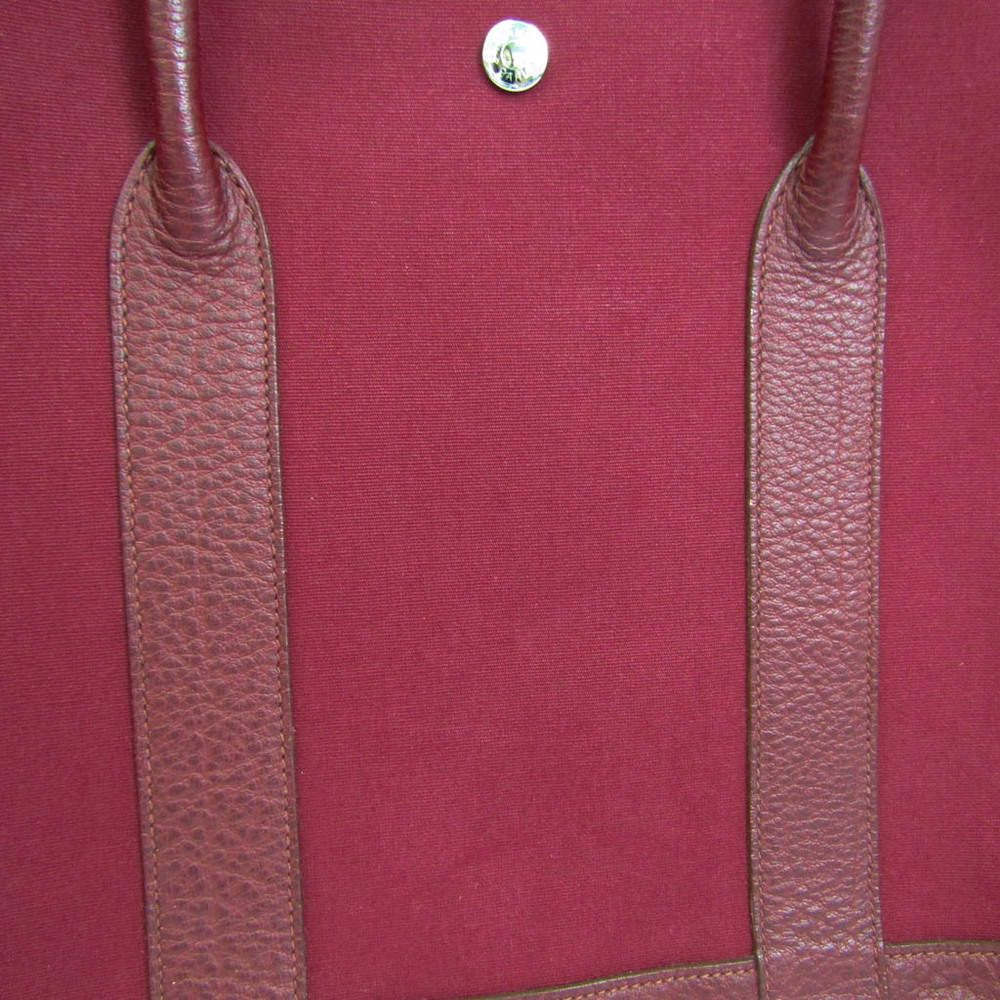 HERMES Garden Party 36 Tote in burgundy canvas and brown leather