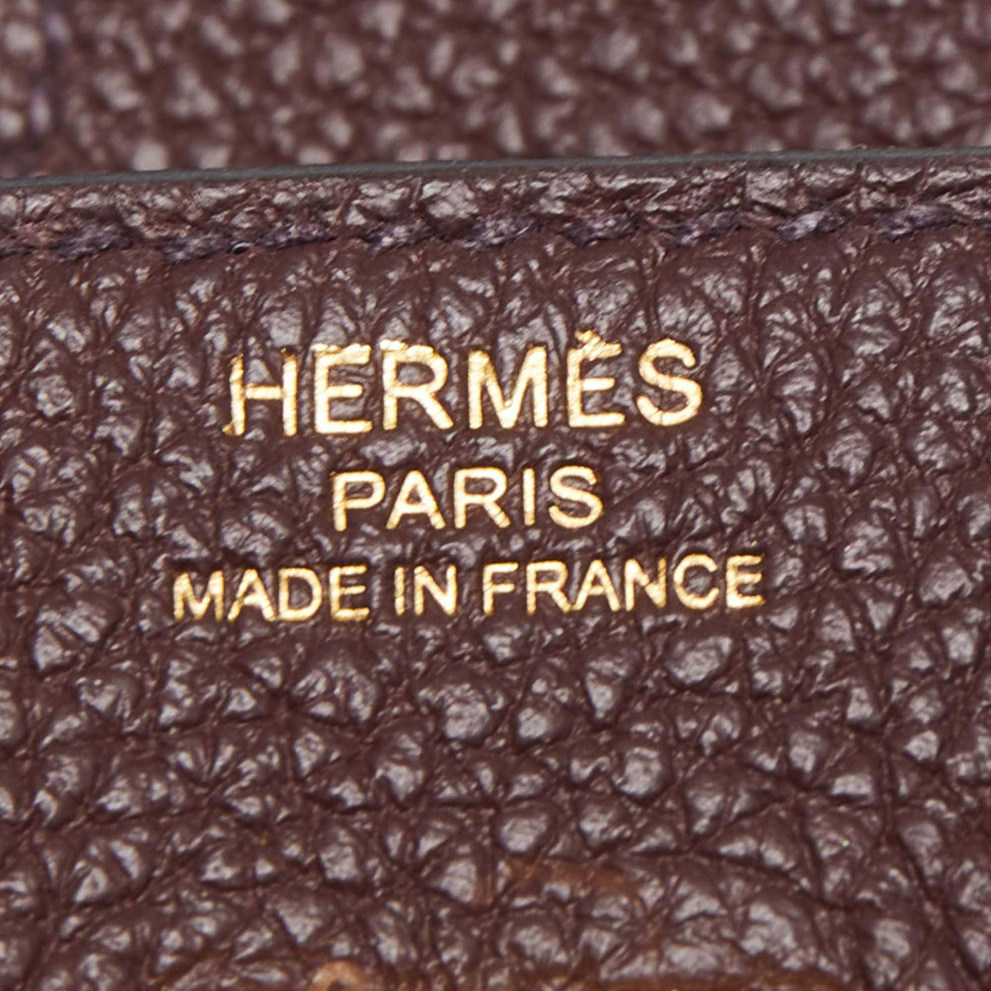 67578 auth HERMES Rouge Sellier marroon Swift leather BIRKIN 25