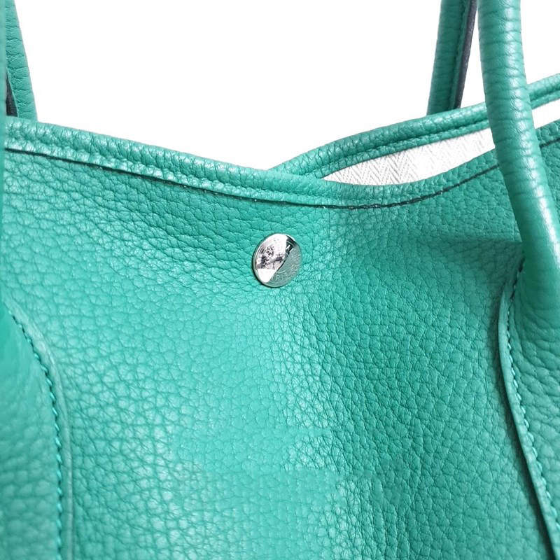 Garden party leather tote Hermès Blue in Leather - 20936667