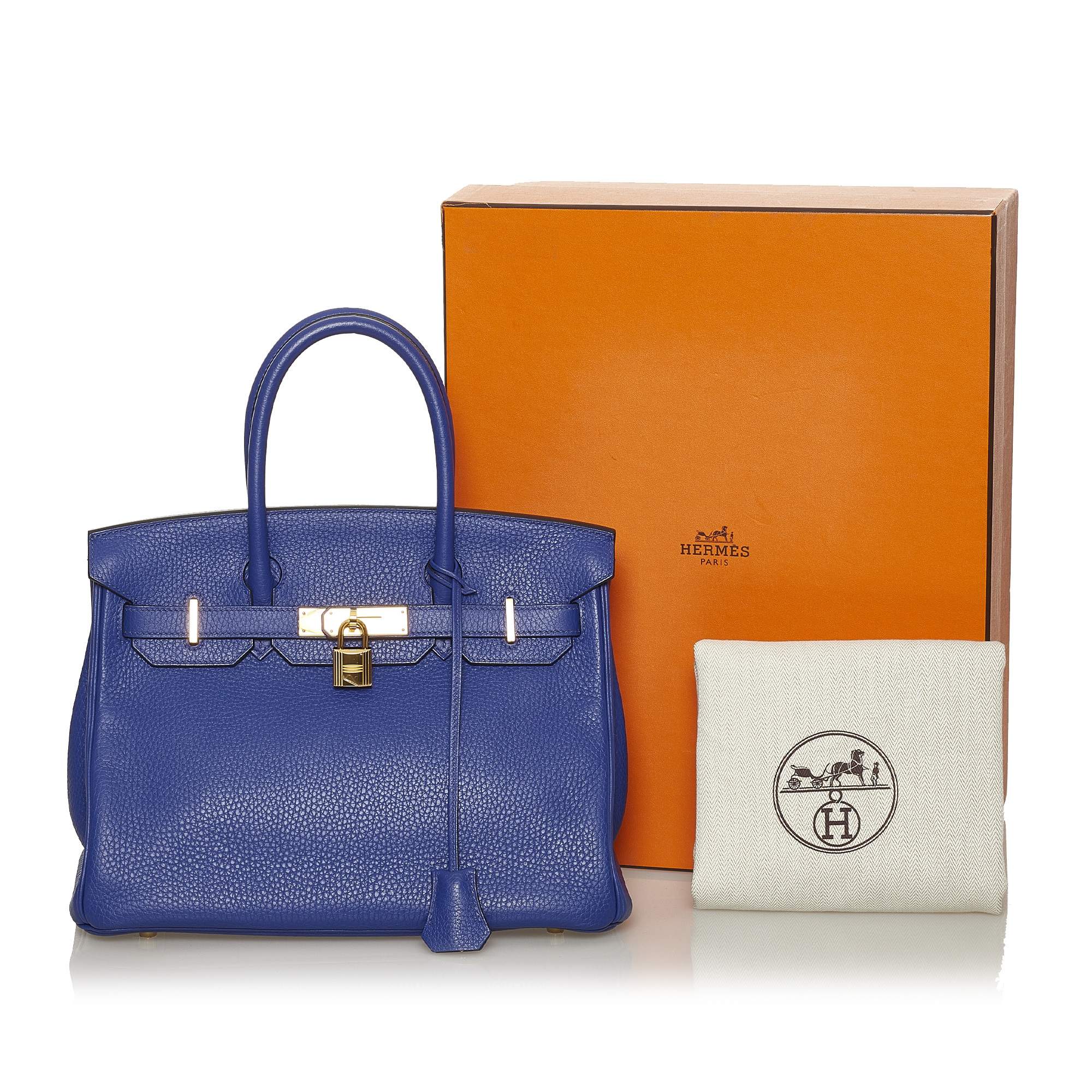 HERMES BIRKIN 30 TAURILLON CLEMENCE BLUE ENCRE