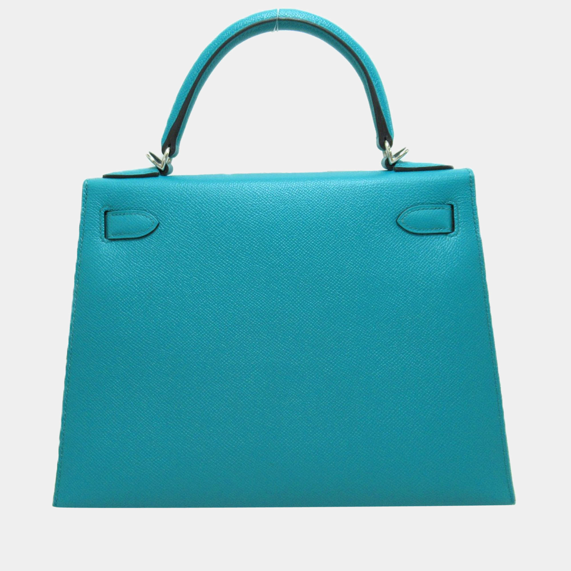 Hermes Kelly Sellier 25 Bag Blue Celeste Palladium Epsom Leather