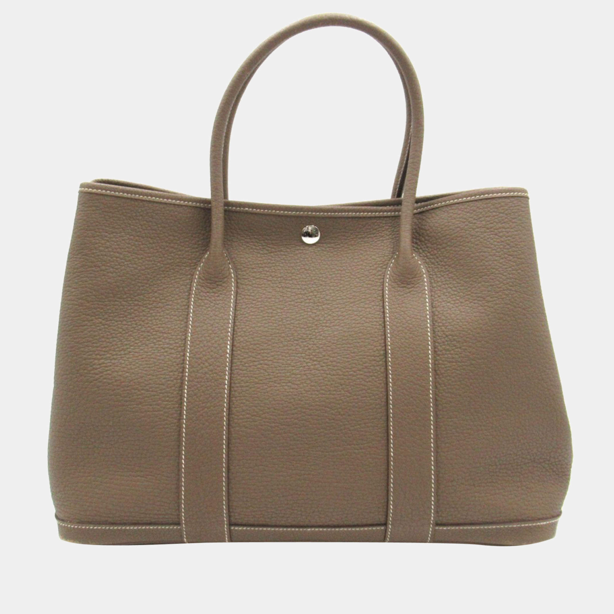 Hermes Etoupe Grey Negonda Leather Garden Party 36 Bag