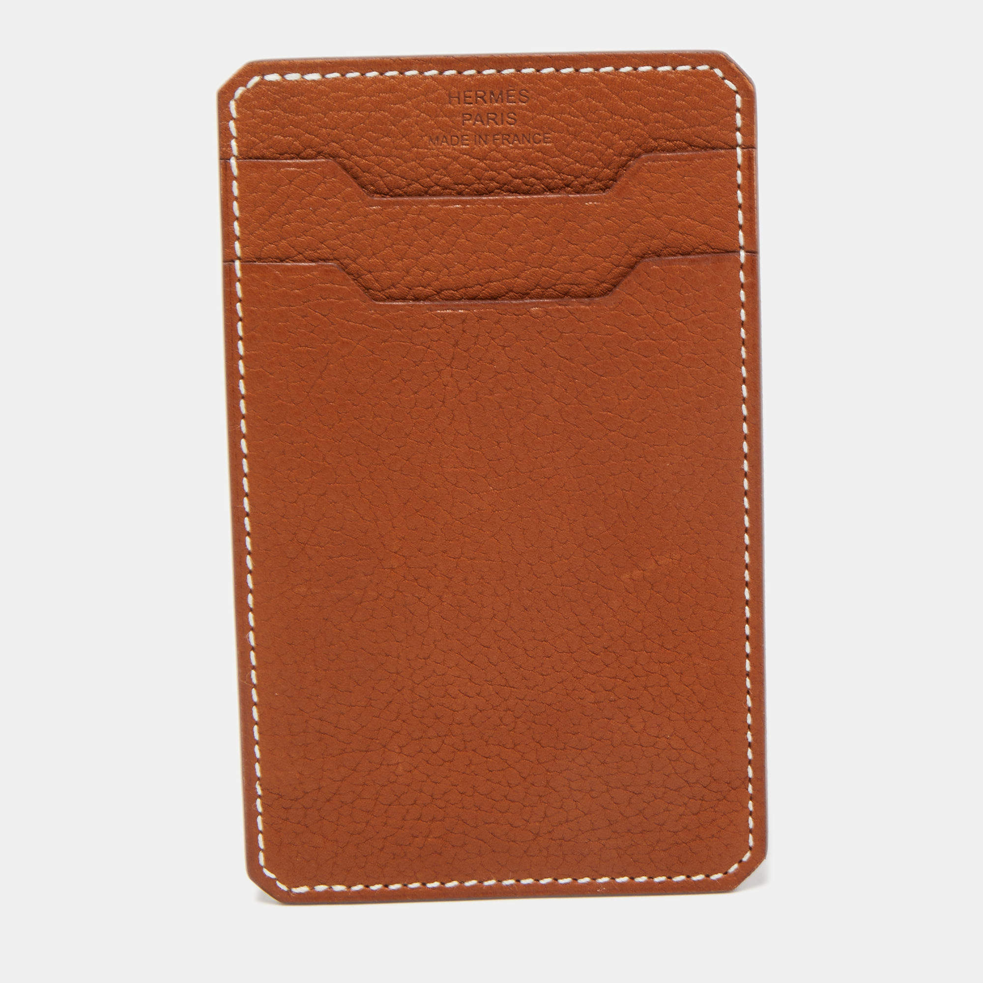 Hermes Fauve Barena Faubourg Leather City 3CC Card Holder