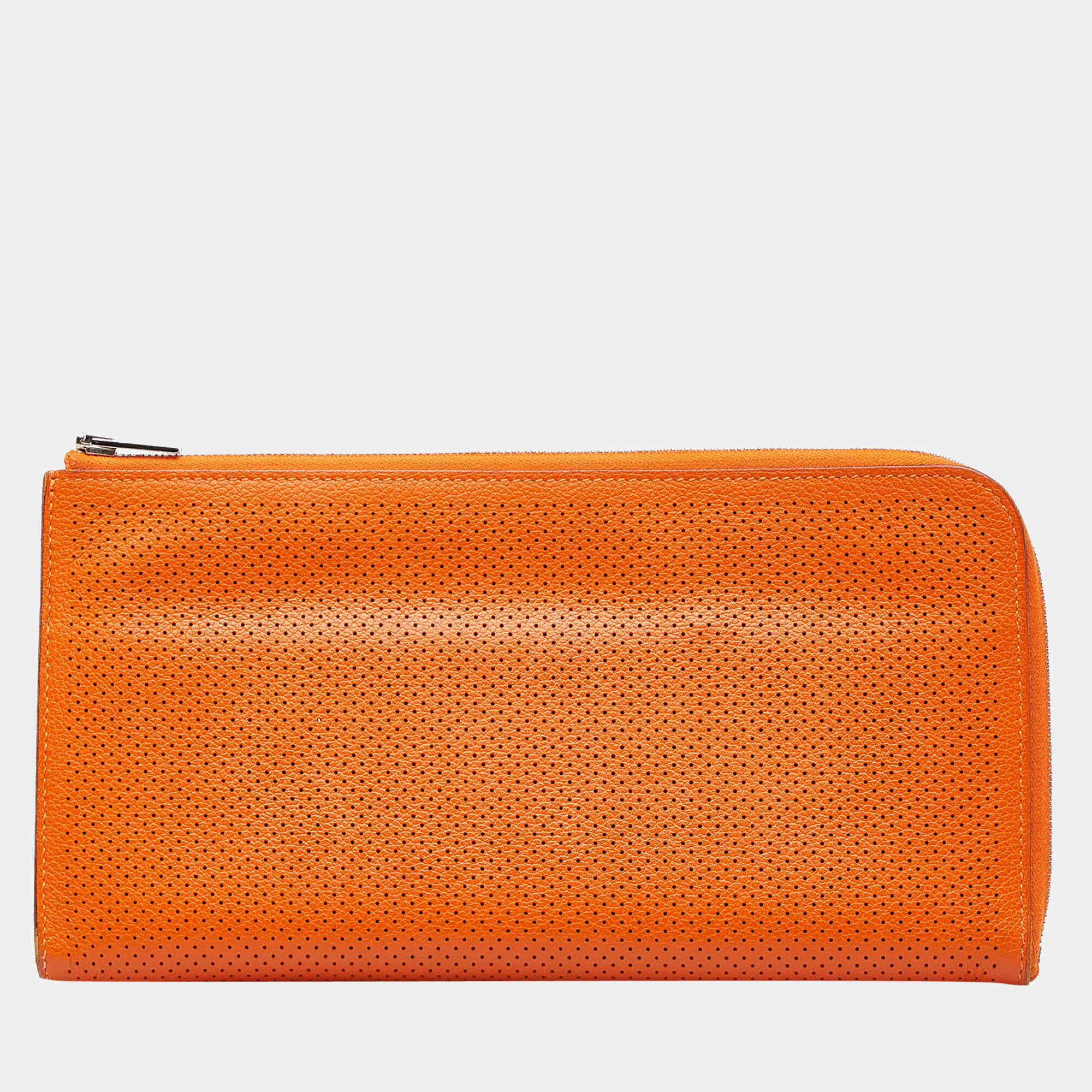 HERMES Kelly Wallet Compact wallet Chevre leather Orange Used