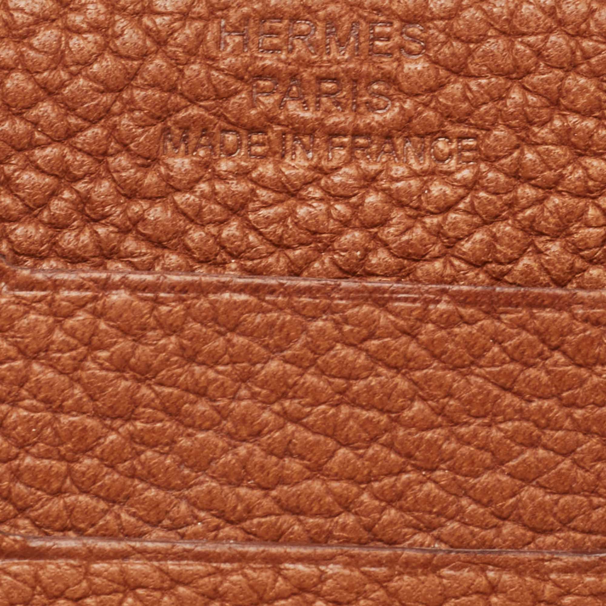 Hermes Fauve Barenia Faubourg Leather City 3CC Card Holder Hermes