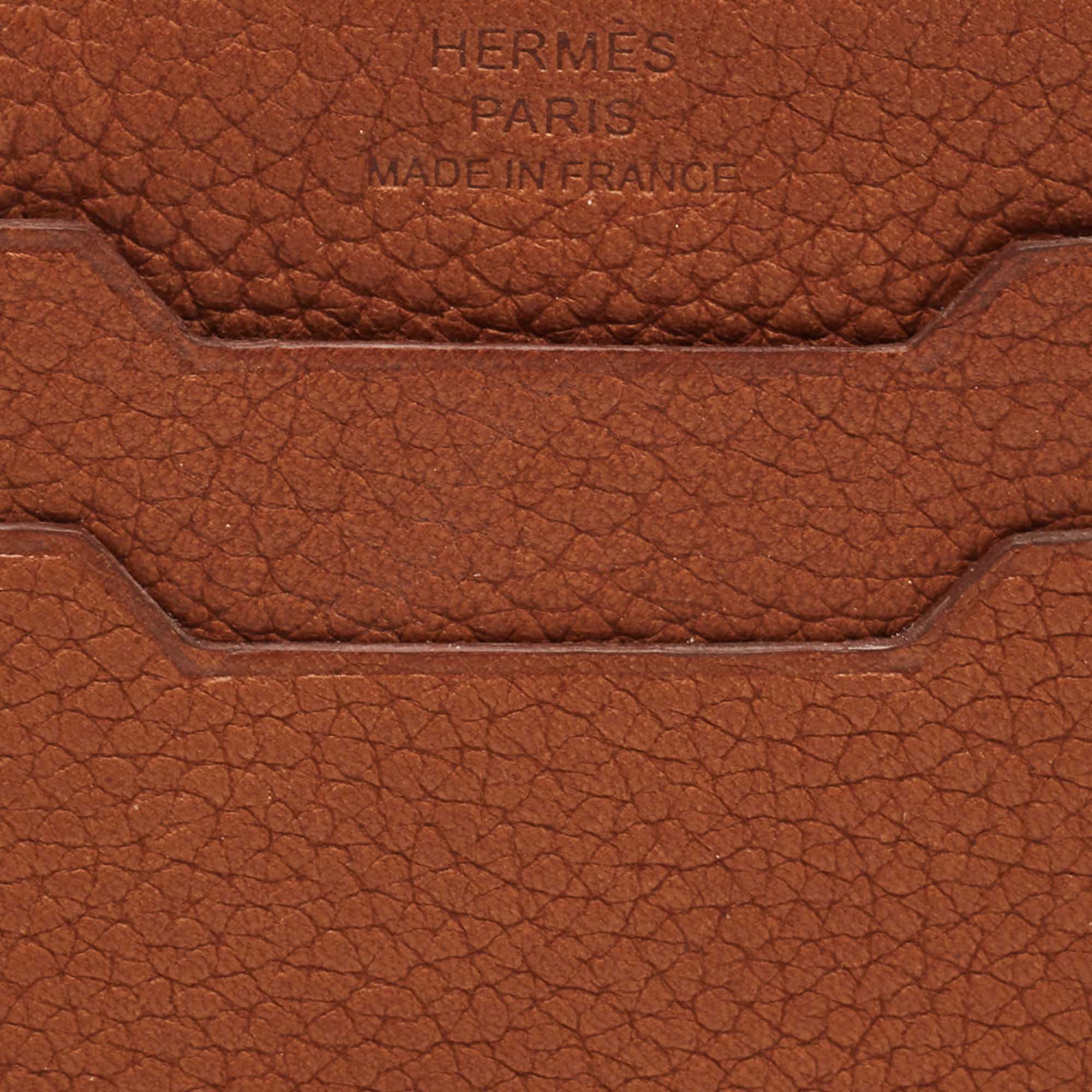 Hermes City 3CC Card Holder Vert Amande Evercolor Leather