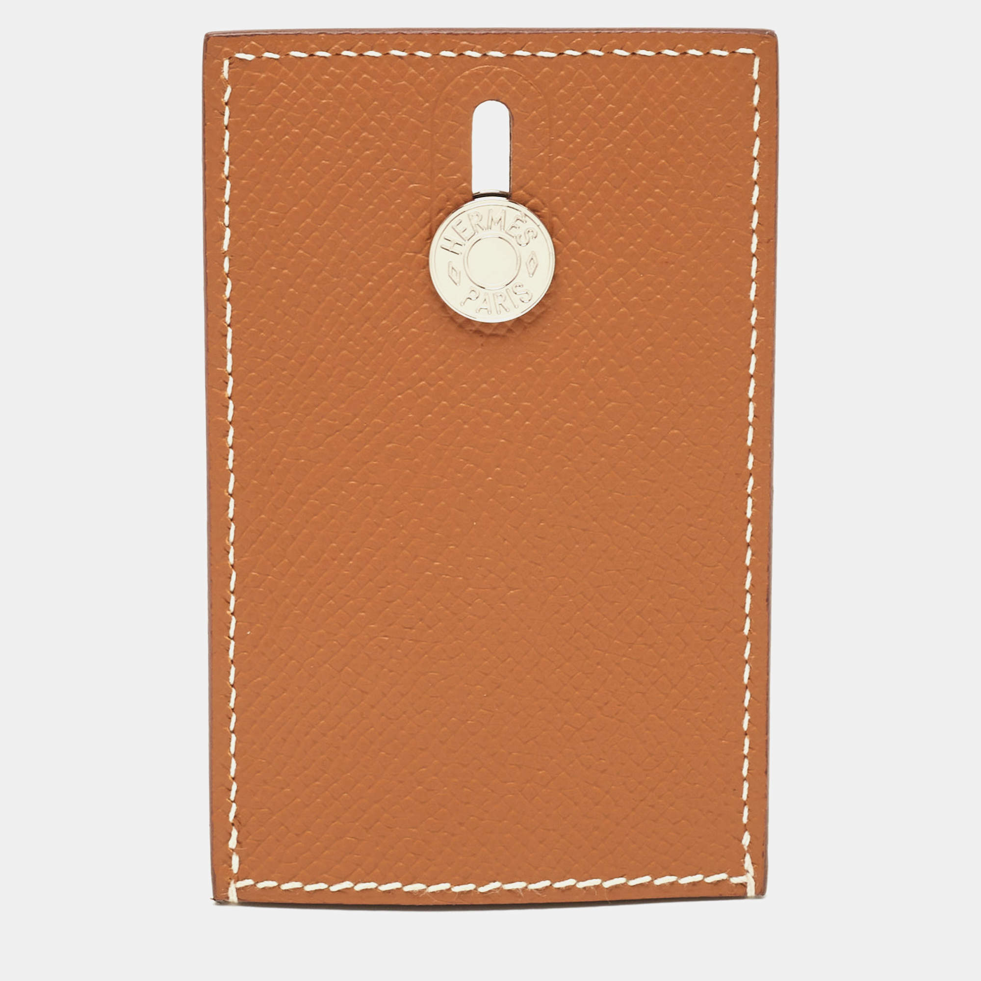 Pre Owned Hermes Gold Epsom Lather Diablo Card Holder