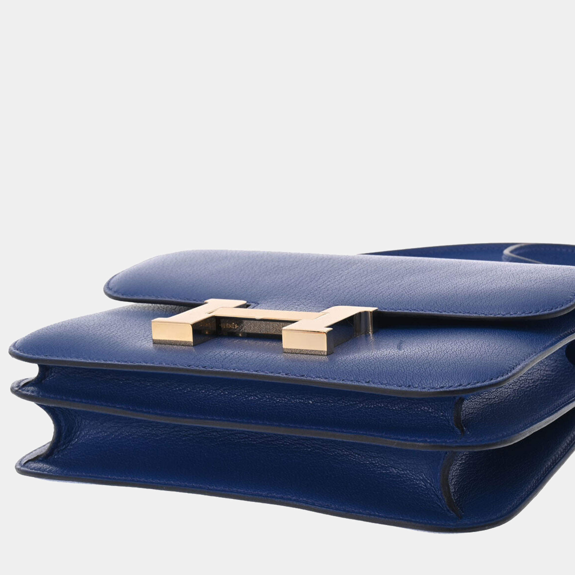 Hermès Constance Shoulder Bag in Sapphire Blue Box Leather