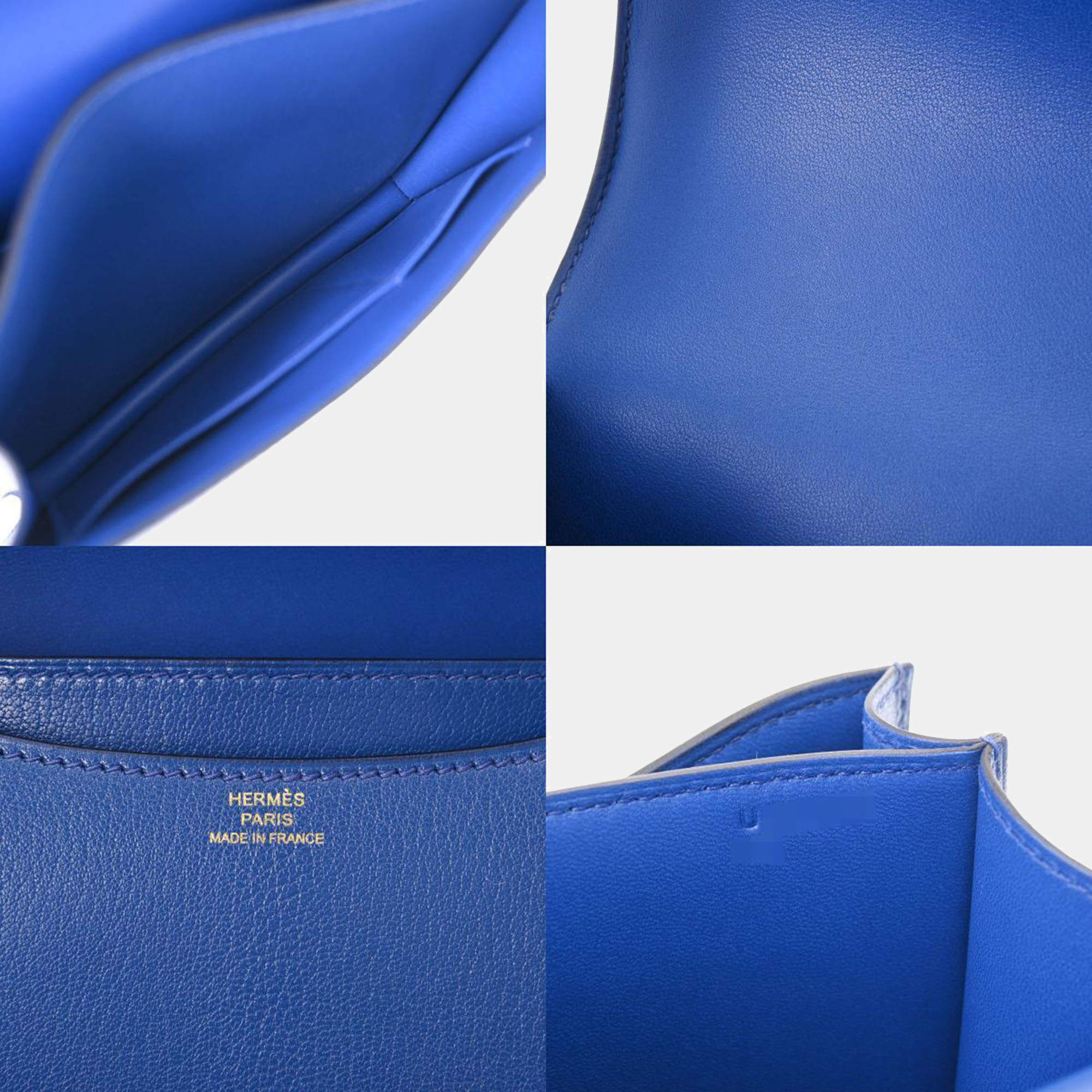 Hermès Constance Shoulder Bag in Sapphire Blue Box Leather