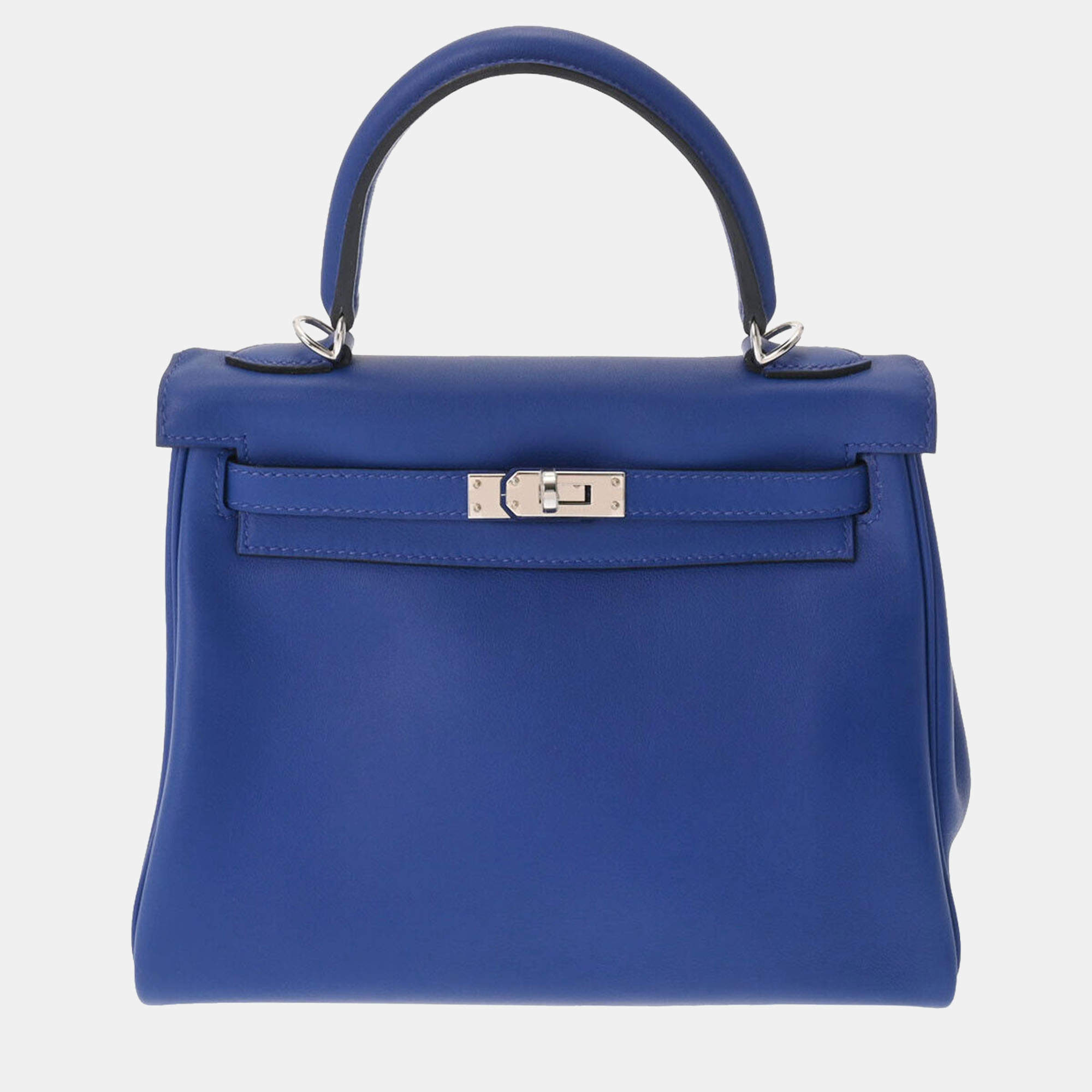 Hermes Bolide Bag Togo Leather Palladium Hardware In Blue