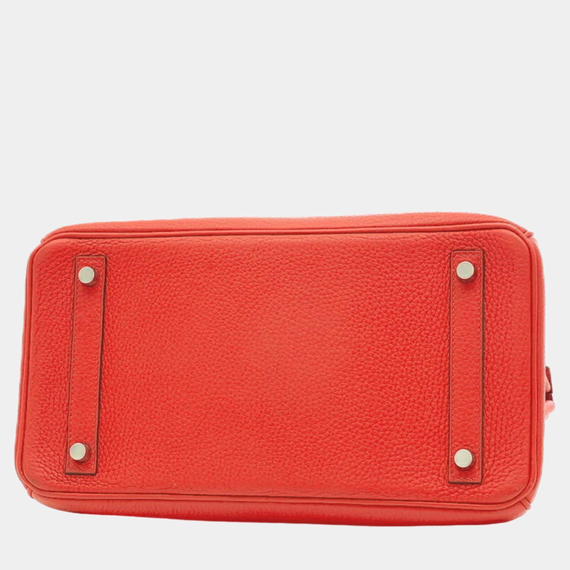 Hermes 30cm Rouge Garrance Birkin Bag