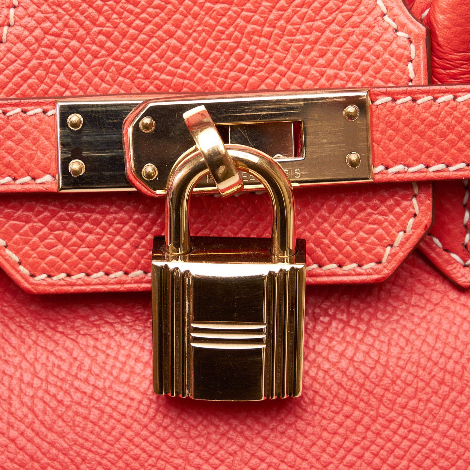 Hermes Red 2012 Epsom Birkin Retourne 25