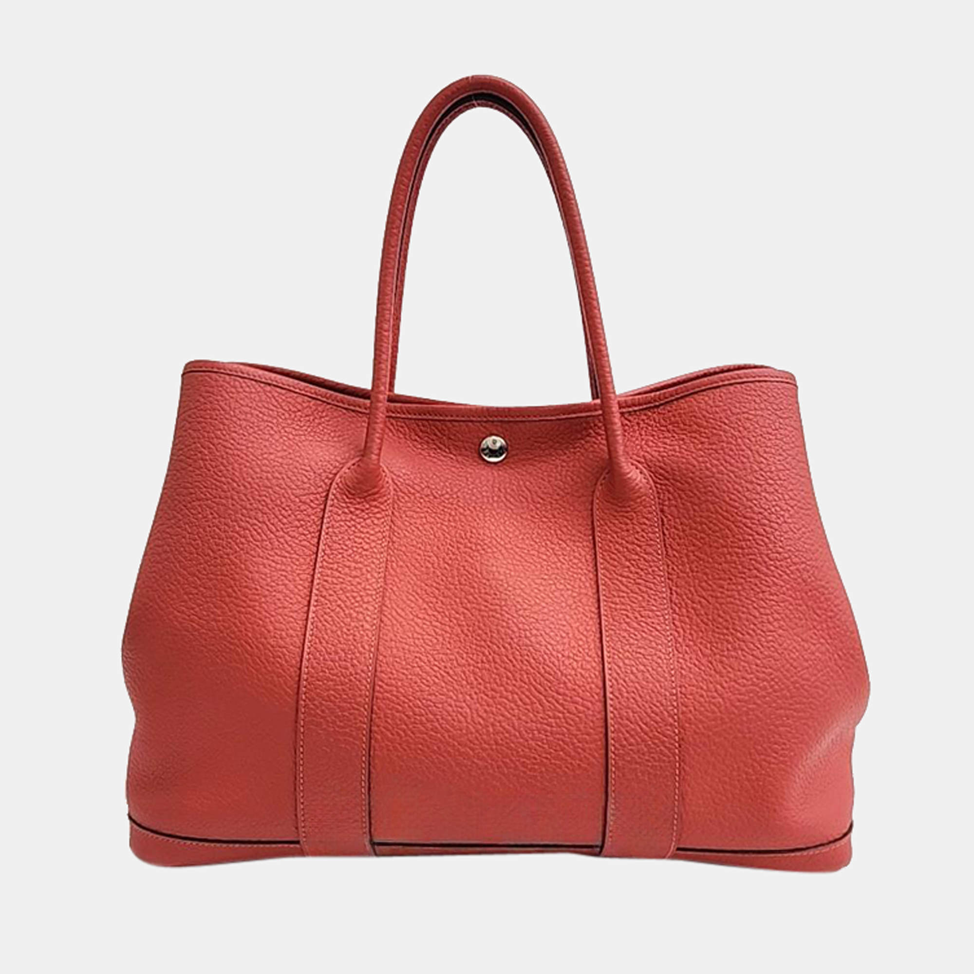 Hermes Red/Orange Leather Garden Party 36 Tote Bag 