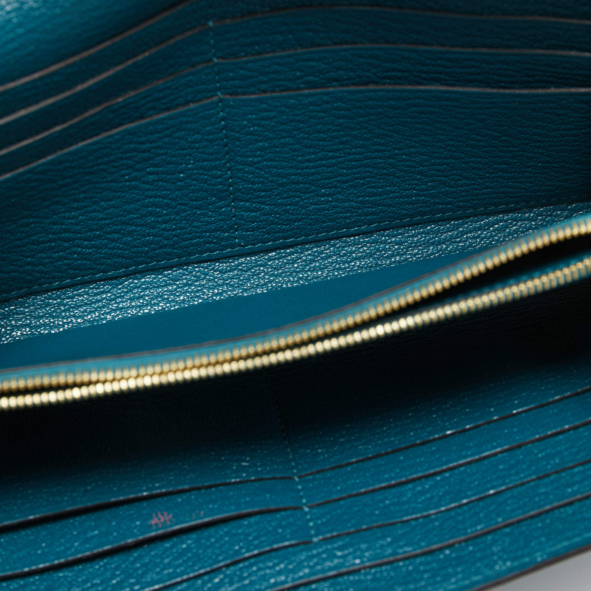 Hermes Vert Bosphore Chevre Mysore Leather Kelly Classic Wallet