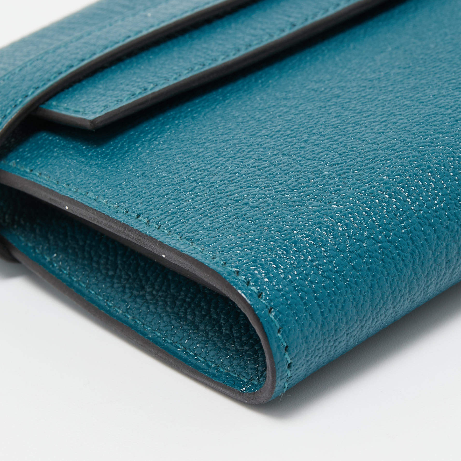 Hermes Vert Bosphore Chevre Leather Kelly Classic Wallet Hermes