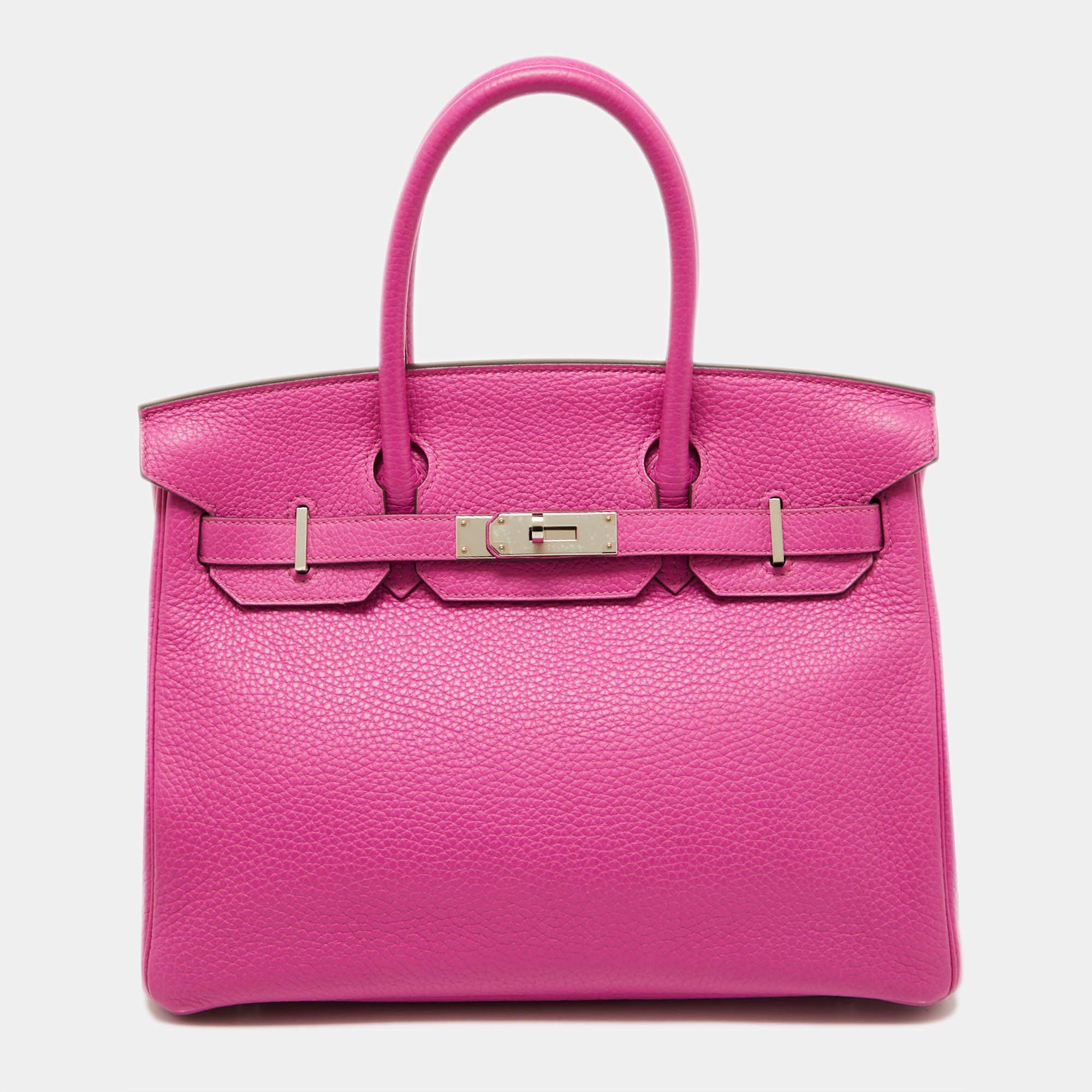 Hermès Magnolia Taurillion Clemence Leather Palladium Finish Birkin 30 Bag