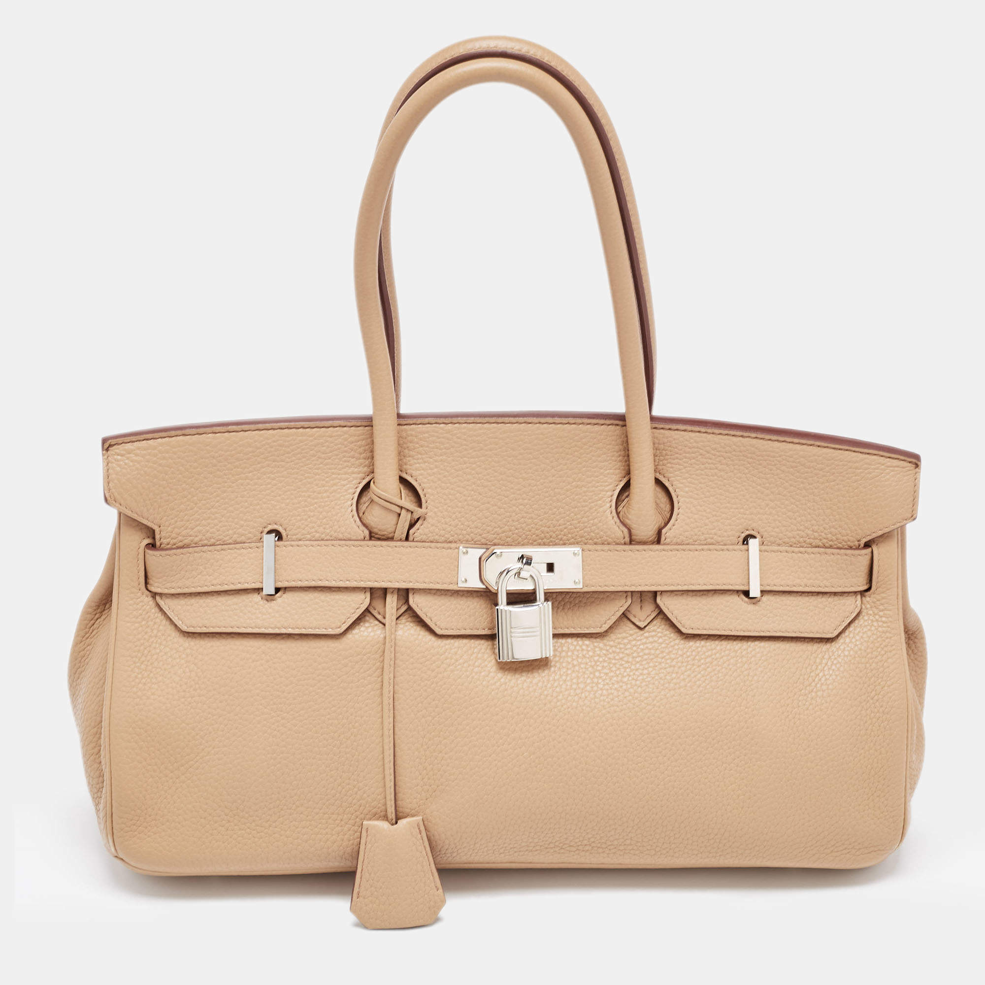 Pre Owned Hermes Biscuit Taurillon Clemence Leather Palladium Finish Shoulder Birkin ll JPG 42 Bag