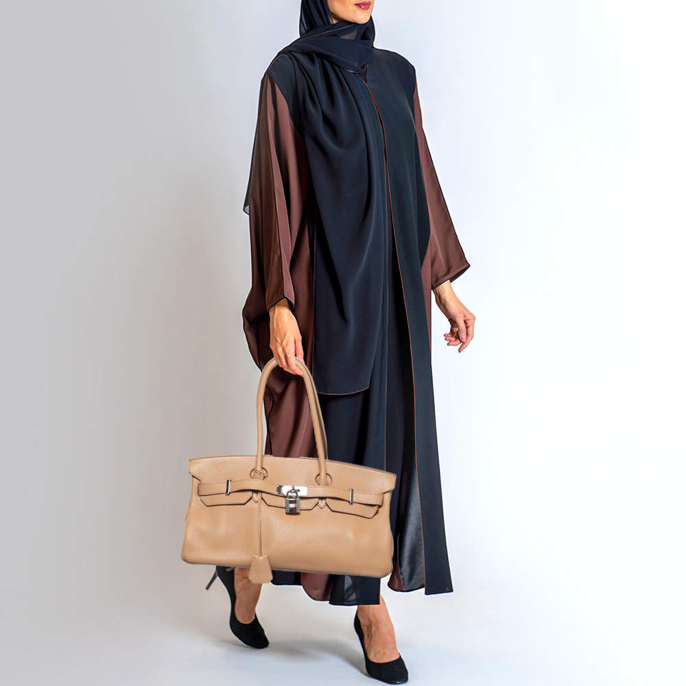 Hermes Biscuit Taurillon Clemence Leather Palladium Finish Shoulder Birkin ll JPG 42 Bag