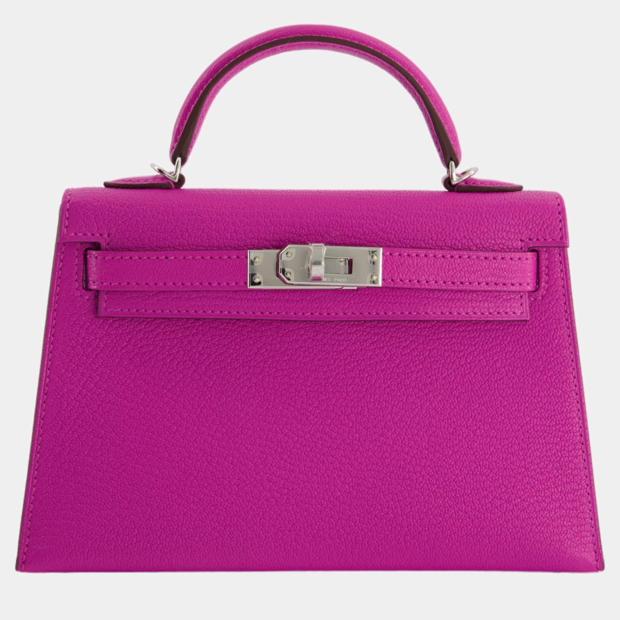 Hermes Mini Kelly Bag II 20cm in Magnolia Chevre Leather with Palladium