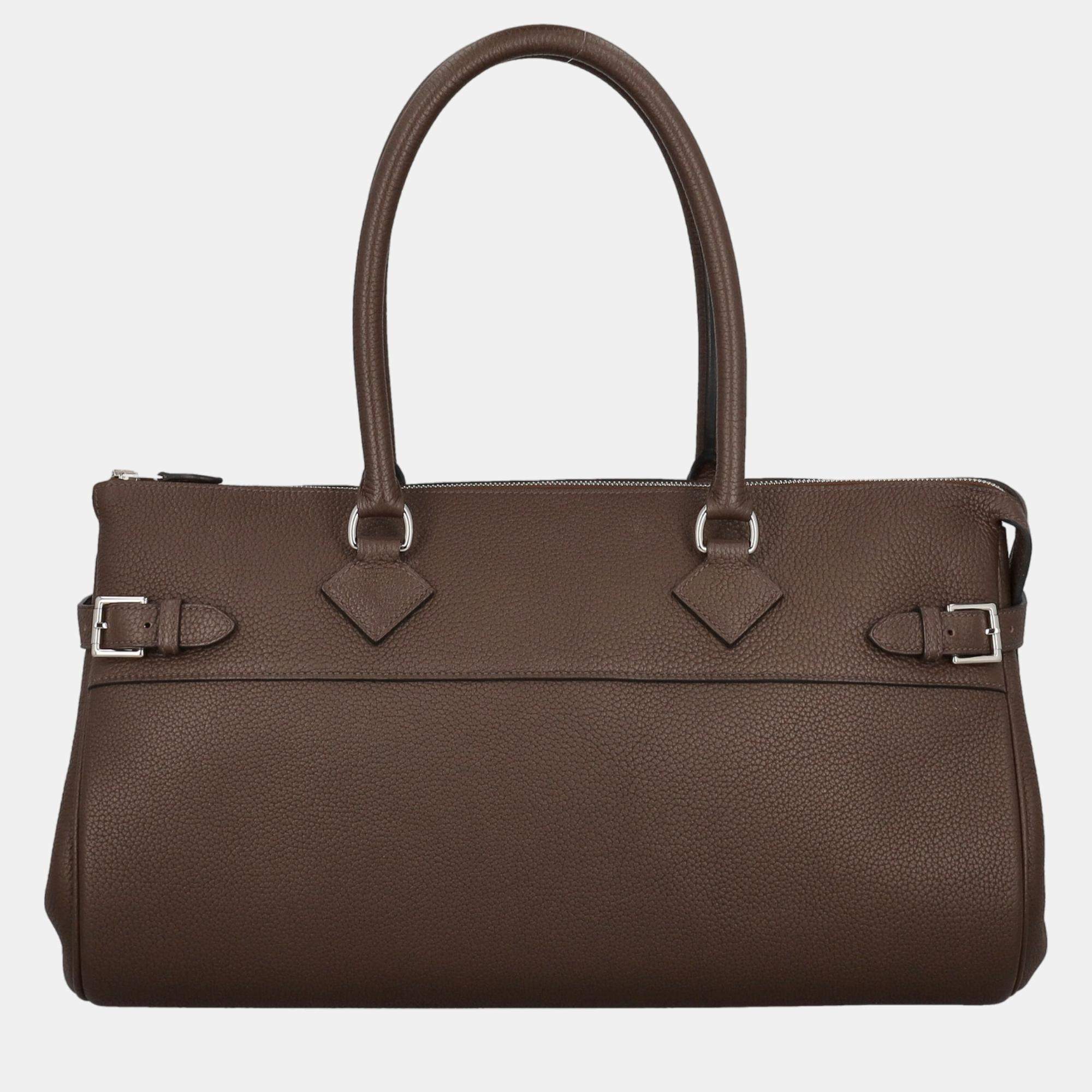 HermÃ¨s  Women's Leather Tote Bag - Brown - One Size