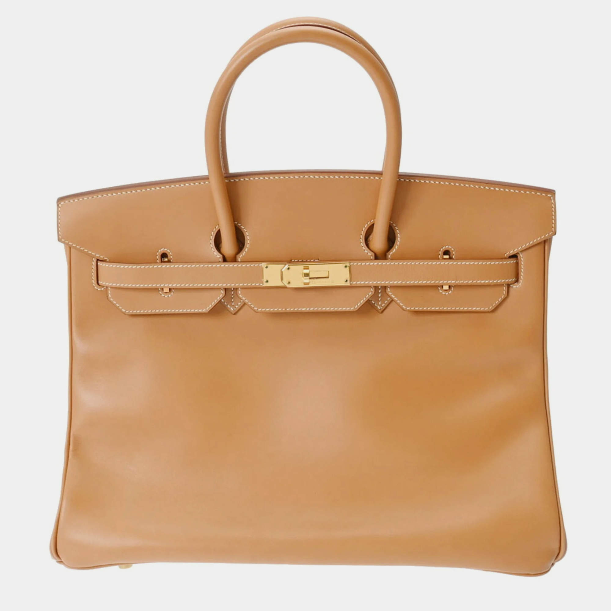 Pre Owned HERMES Birkin 35 Gold F Stamp (around 2002) Unisex Vauchamounie Handbag