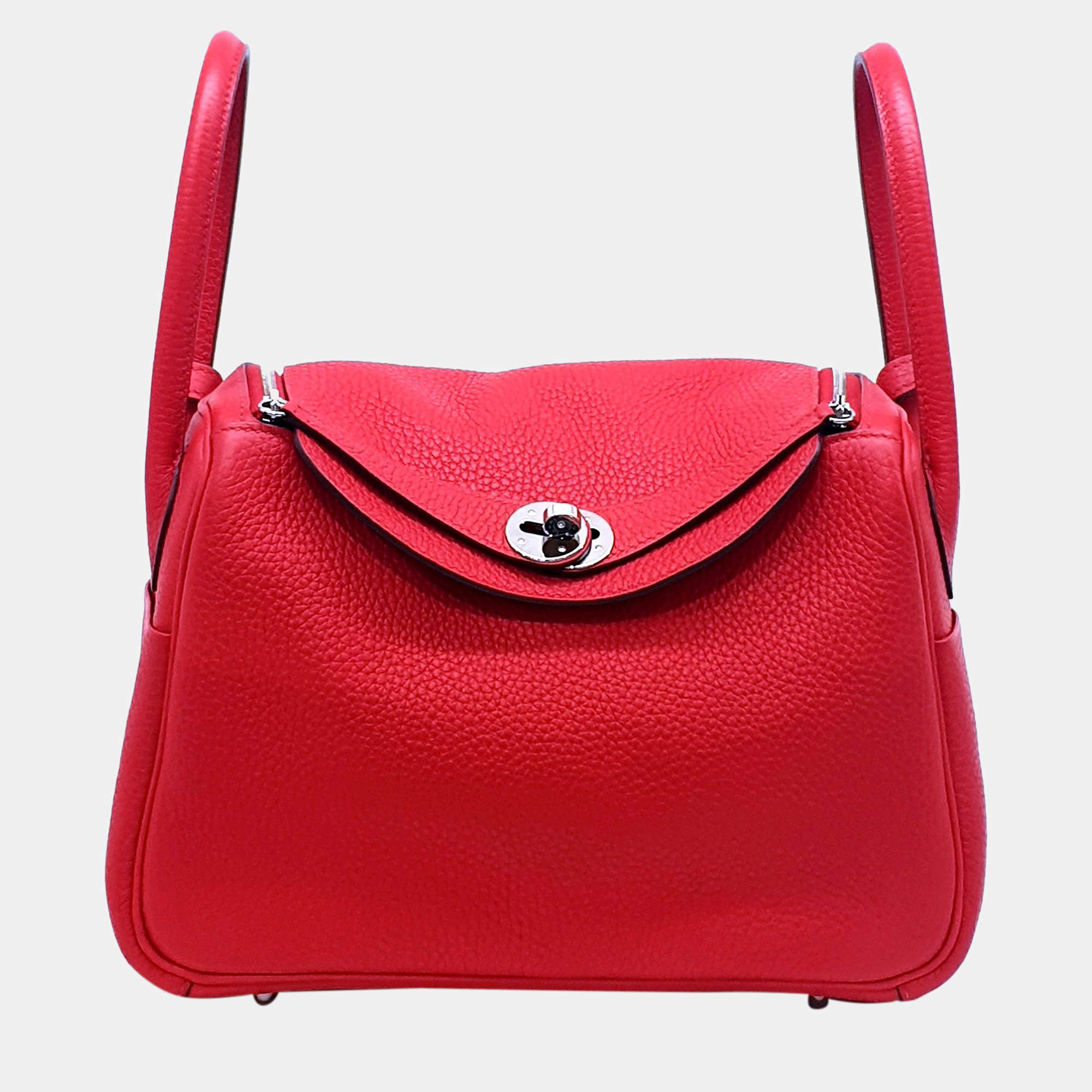 Hermes Red Leather Lindy 26 Bag