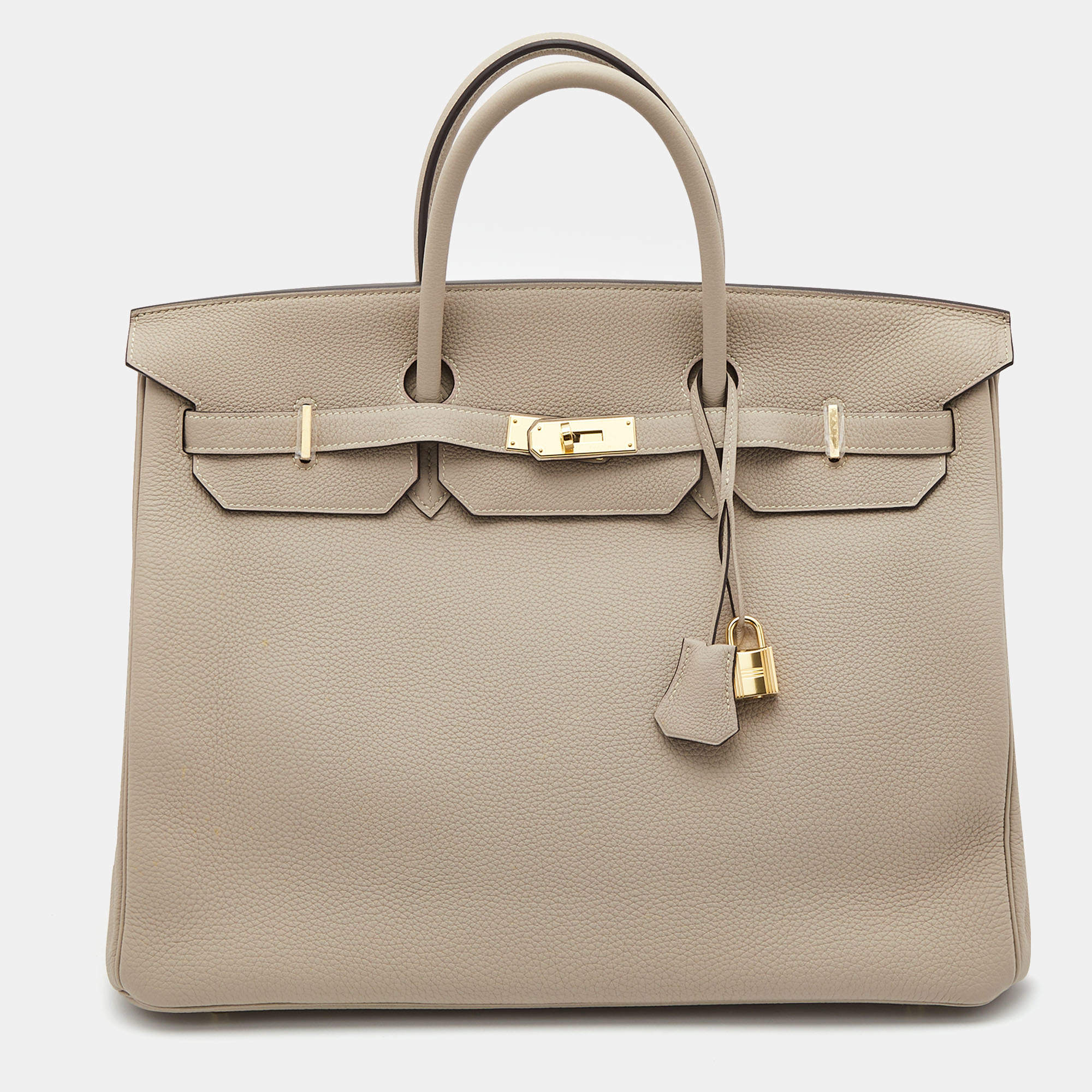 Hermès Gris Tourterelle Togo Leather Gold Finish Birkin 40 Bag