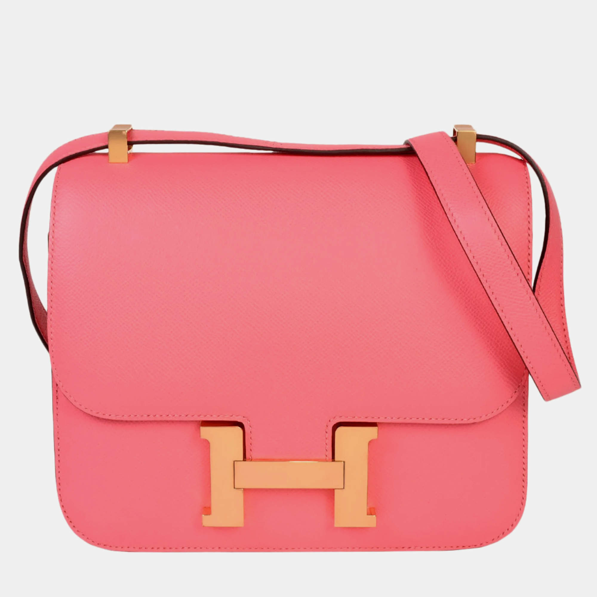 HERMES Constance 3 24 Special Order Rose Azalea Vaux Epson C stamped (manufactured in 2018) Shoulder bag Pink
