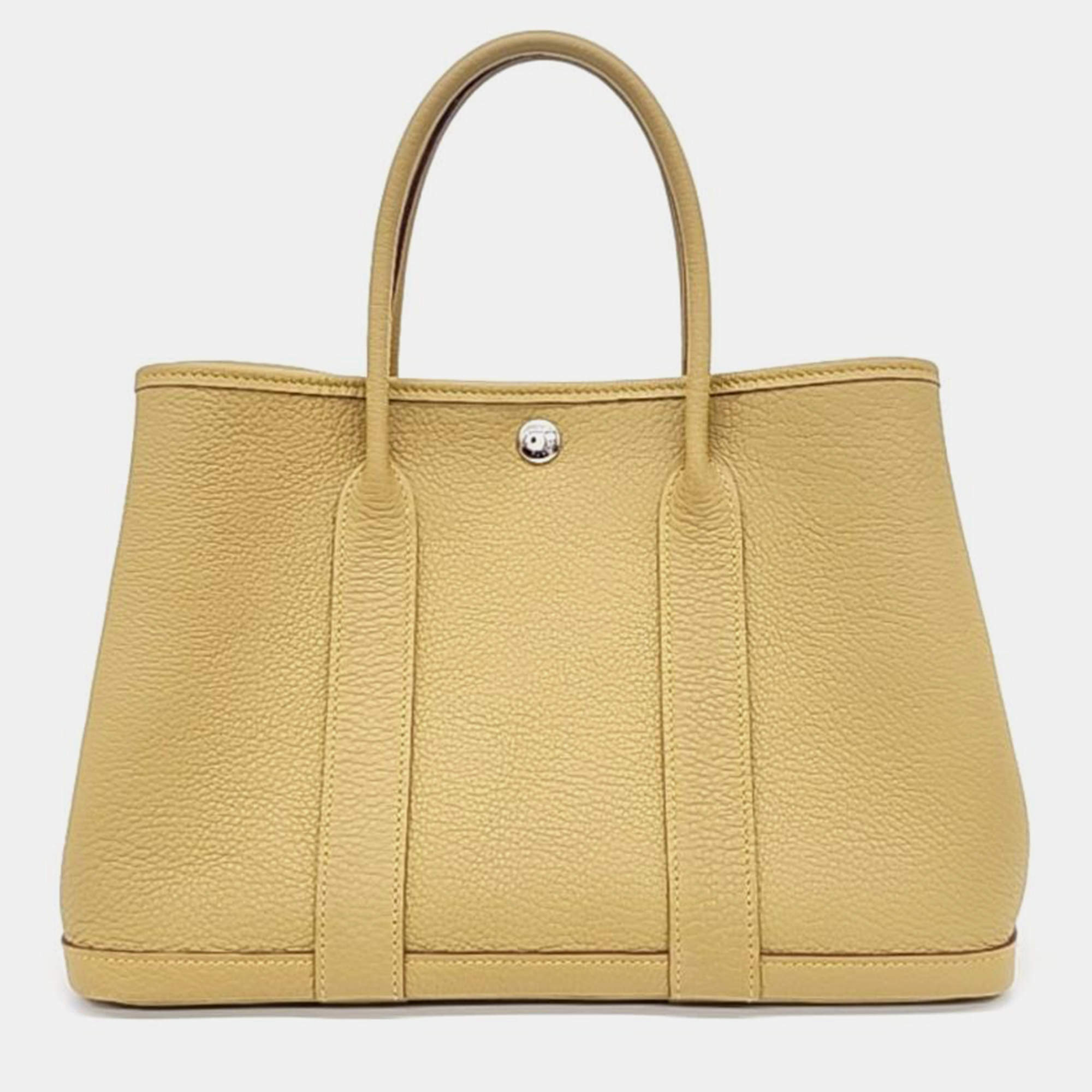 Hermes Beige Negonda Leather Garden Party 30 Tote Bag