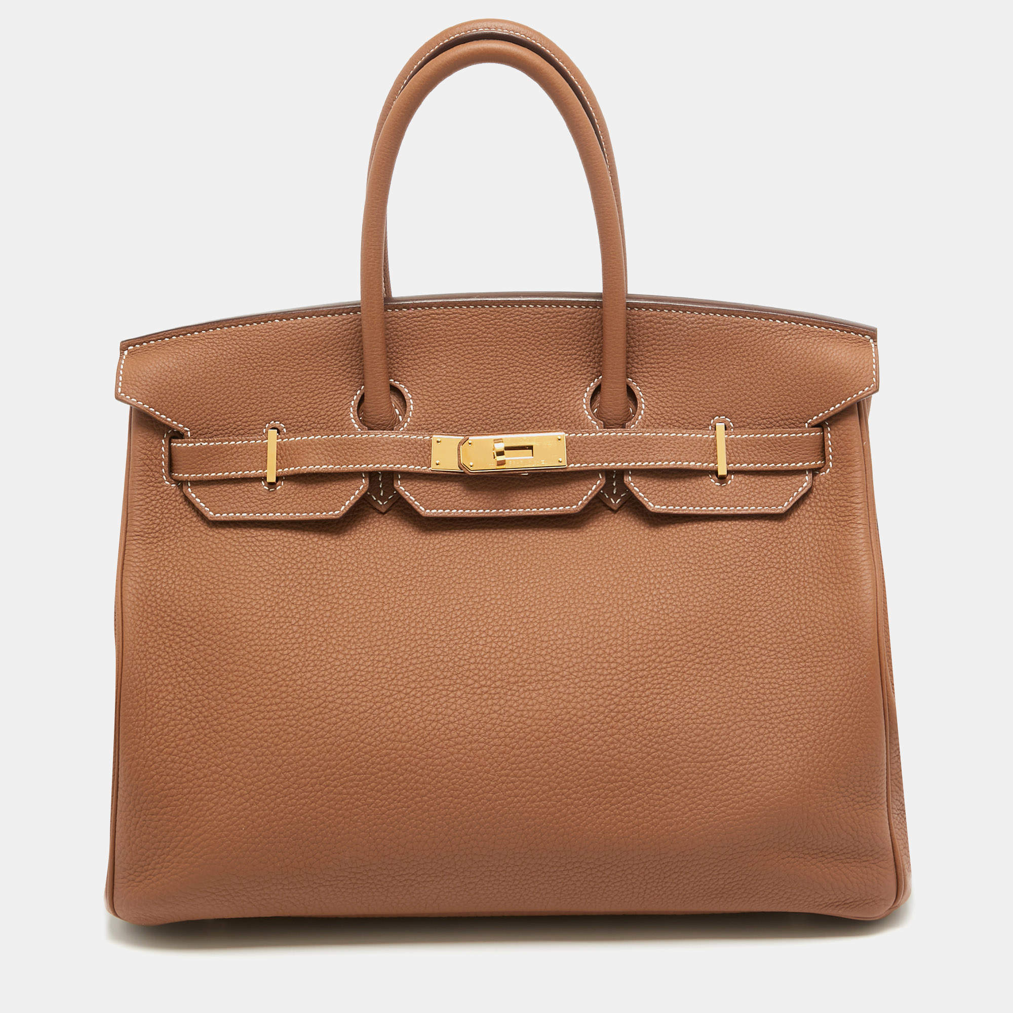 Hermes Gold Togo Leather Gold Finish Birkin 35 Bag