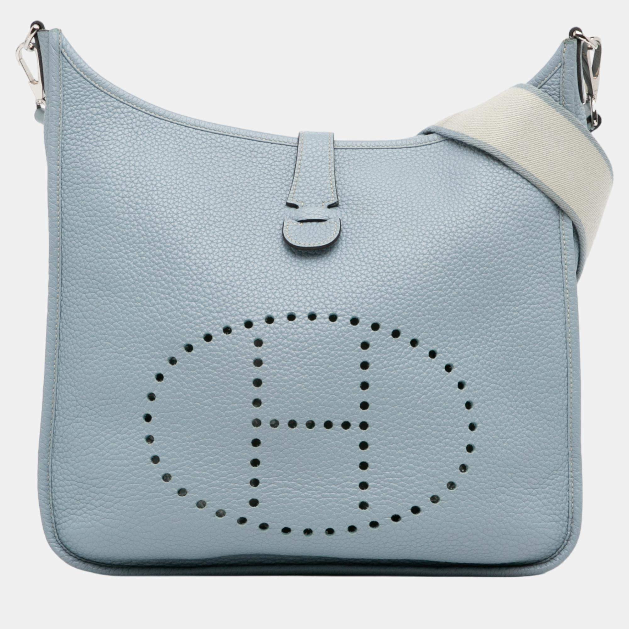 Hermes Blue Clemence Evelyne III GM