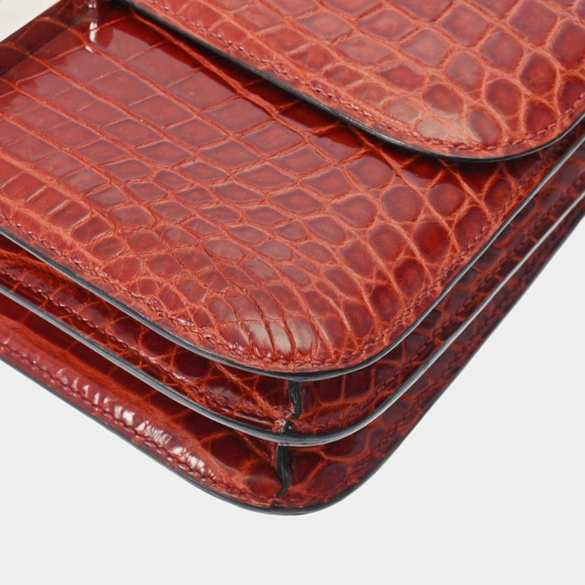 Hermes Brown Matte Niloticus Crocodile Constance Elan Bag