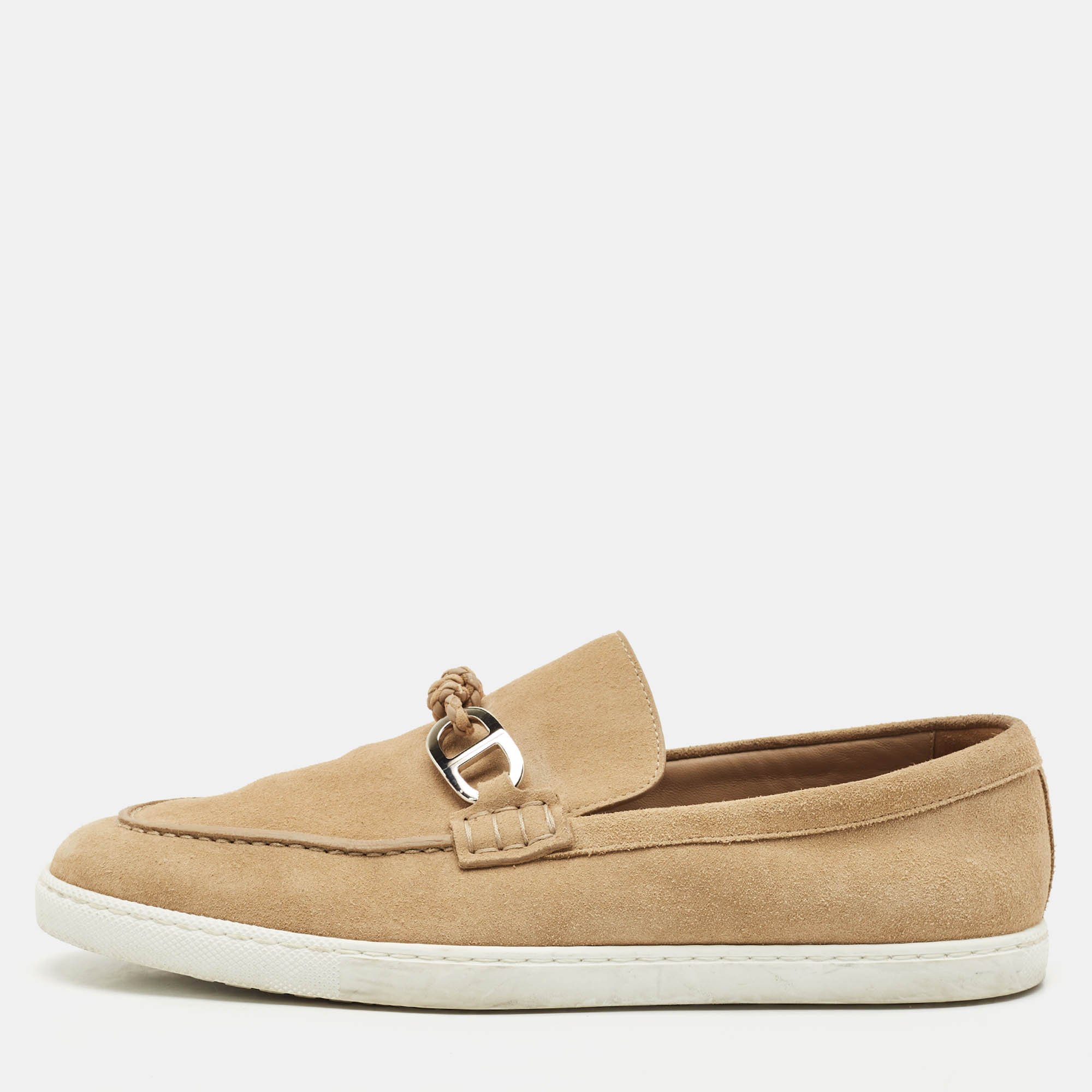 Pre Owned Hermès Beige Suede Ignacio Loafers Size 40